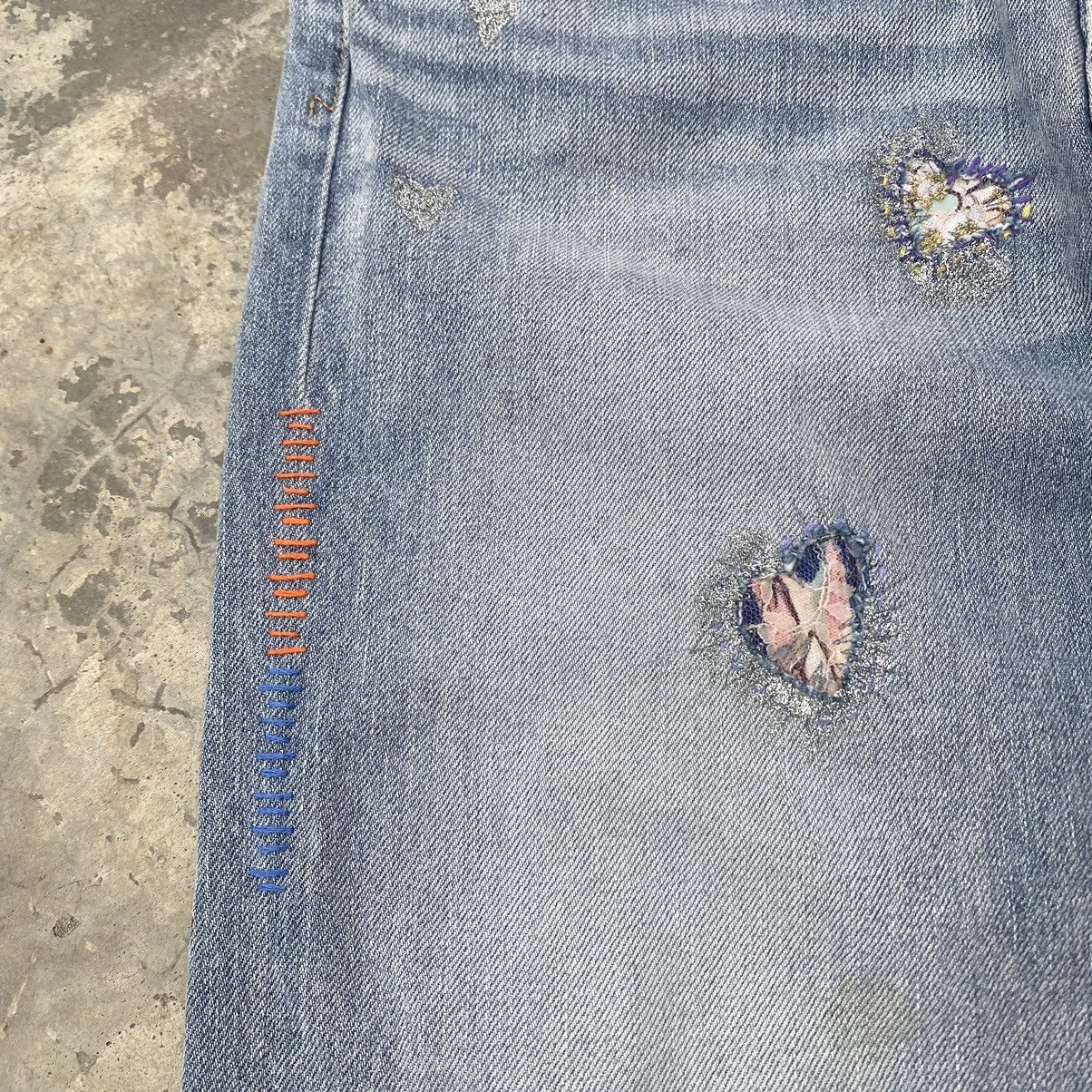 Issey Miyake TSUMORI CHISATO Heart Patch Jeans Size 28" / US 6 / IT 42 - 10 Thumbnail