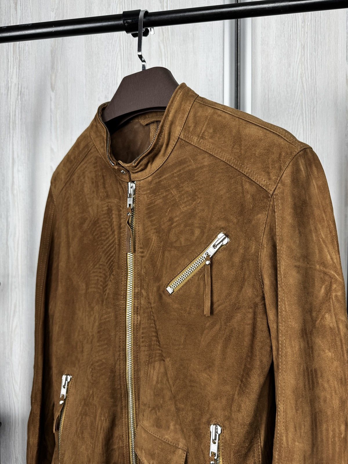Officina36 Officina 36 brown leather suede biker bomber jacket Size US M / EU 48-50 / 2 - 6 Thumbnail