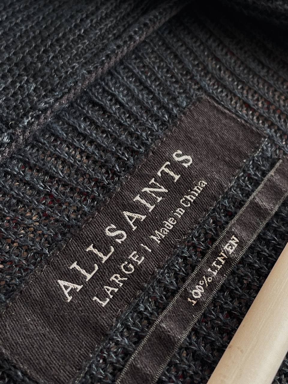 Allsaints AllSaints Cardigan Blue Linen Open Front Size US L / EU 52-54 / 3 - 8 Thumbnail