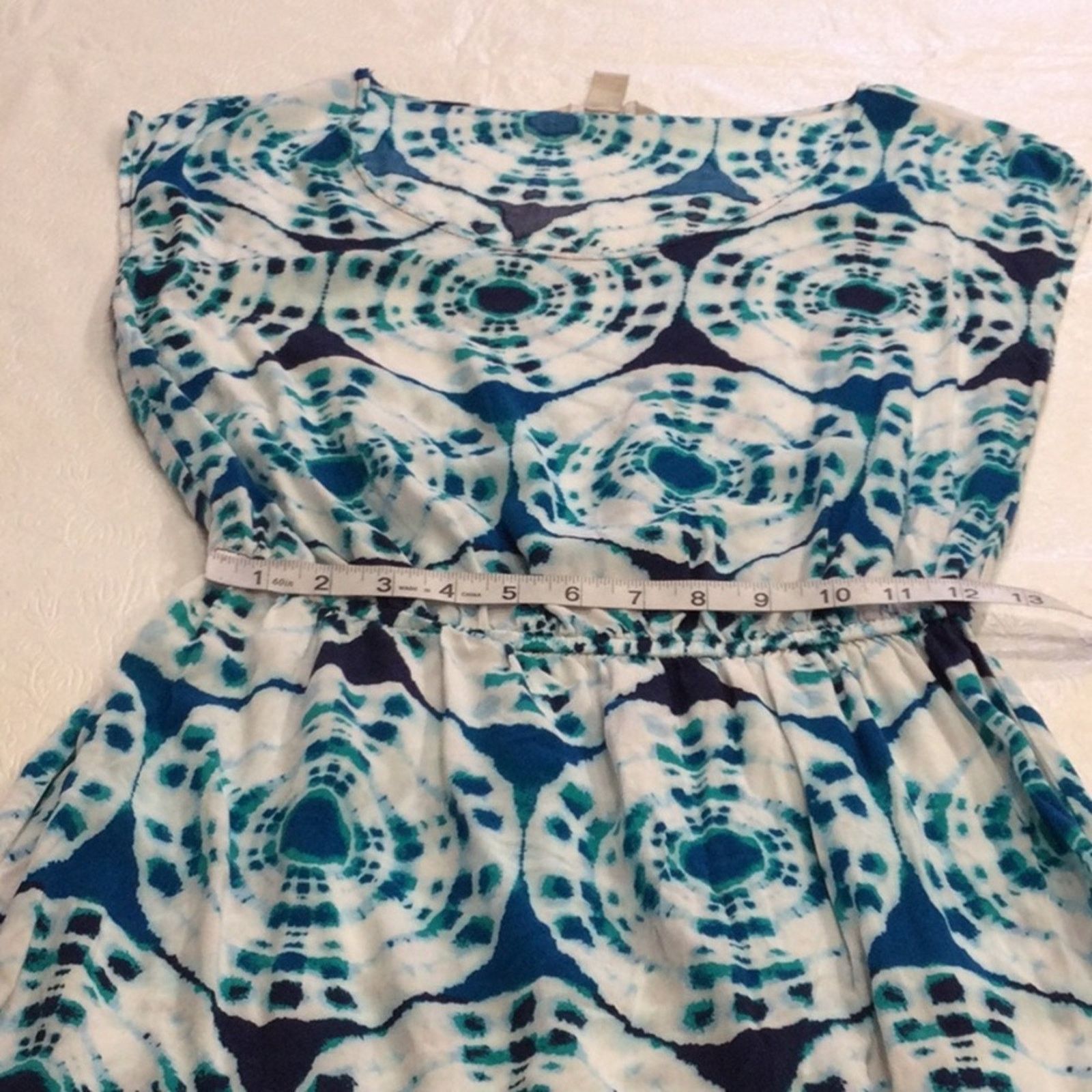 Banana Republic Banana Republic Blue/White Elastic Waist A-line Dress Size M Size M / US 6-8 / IT 42-44 - 13 Thumbnail