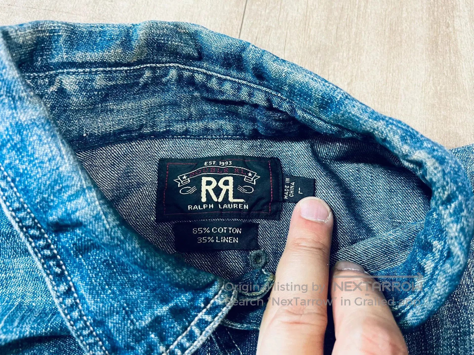 RRL Ralph Lauren RRL Indigo Denim Shirt Jacket. Size US L / EU 52-54 / 3 - 4 Thumbnail