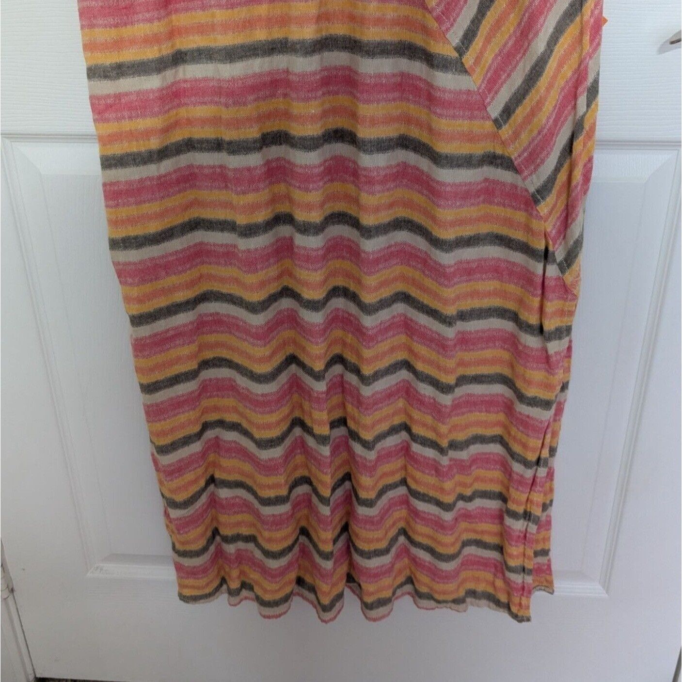 Designer Caslon Stripe Maxi Dress Womens Size XXL Linen Blend Sleevel Size XXL / US 16-18 / IT 52-54 - 3 Thumbnail