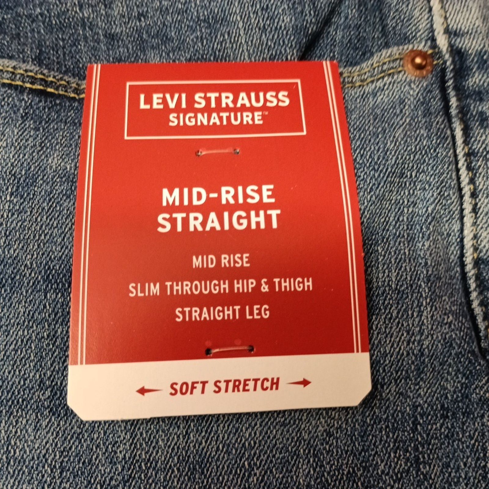 Levi's Levi Mid Rise Straight Jeans Women's Size 20M 35x30 Blue Size 42" / US 20 - 2 Thumbnail