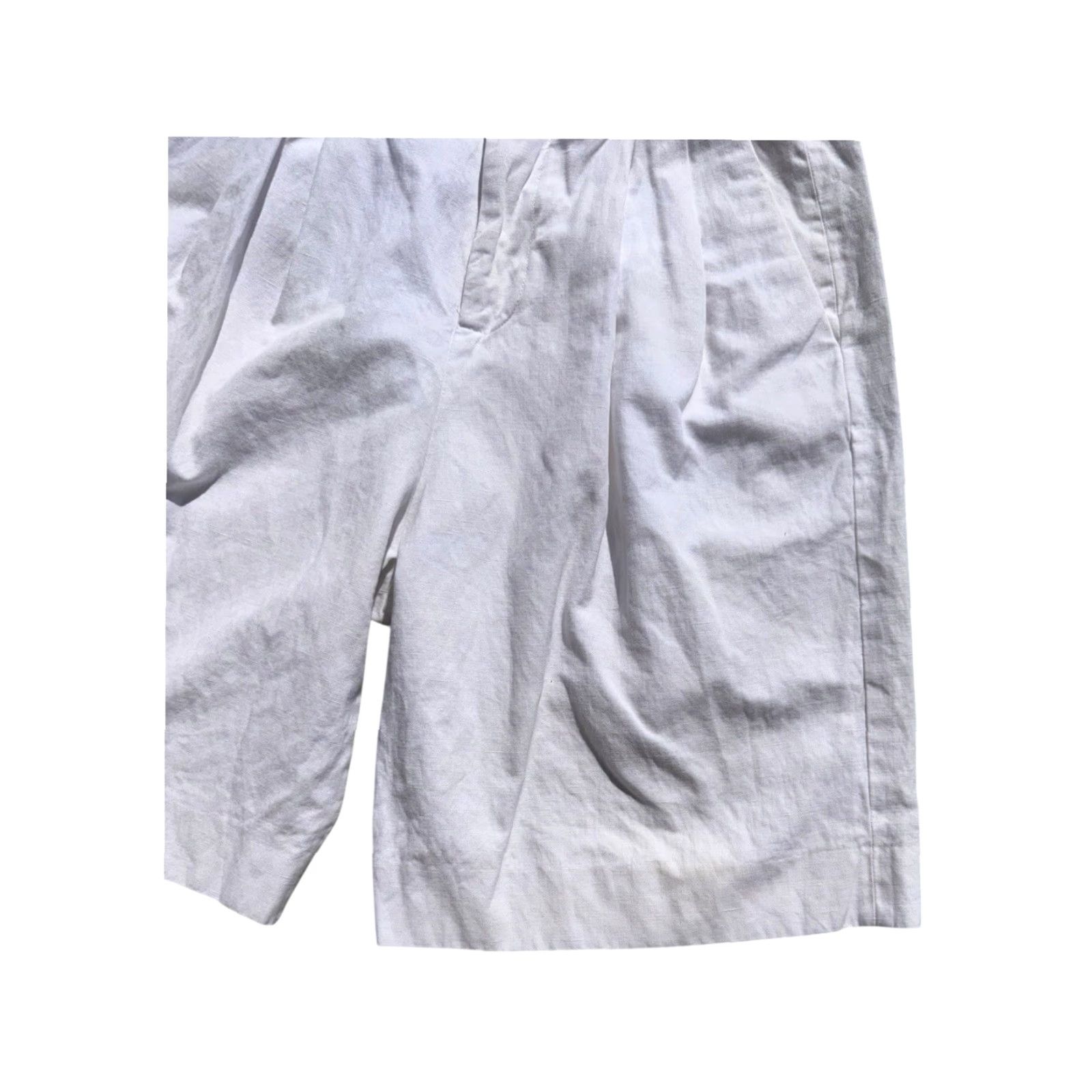 Vintage B+ Mens Pleated White Shorts Chino Made In Italy Size 46 Size US 30 / EU 46 - 4 Thumbnail