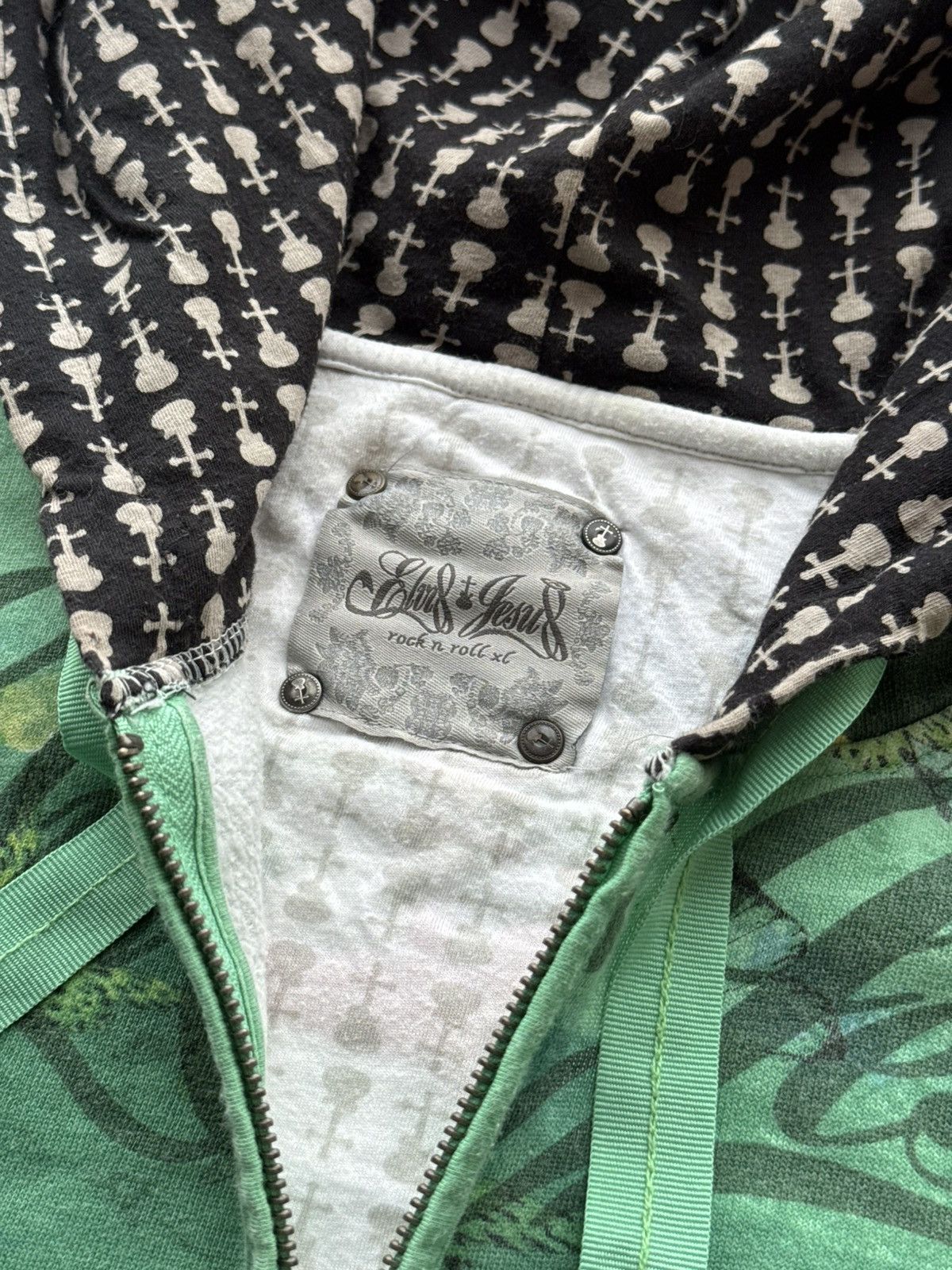 If Six Was Nine Vintage Elvis Jesus Couture flowers butterflies graffiti zip Size US L / EU 52-54 / 3 - 8 Thumbnail