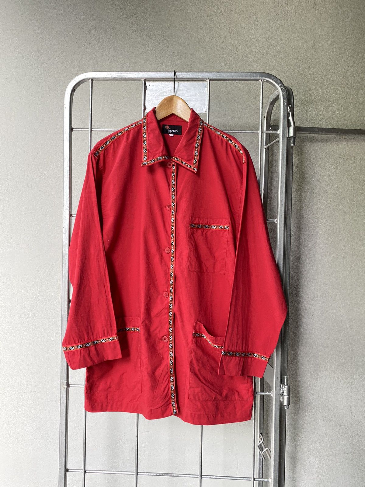 Kenzo KENZO Red Long-Sleeve Shirt Size M / US 6-8 / IT 42-44 - 1 Thumbnail