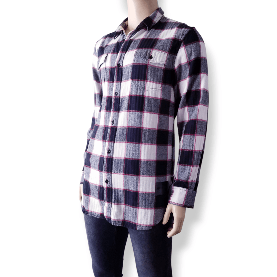 Been Trill Been Trill Black & White Plaid Flannel Long Line Logo Shirt Size US XL / EU 56 / 4 - 5 Thumbnail
