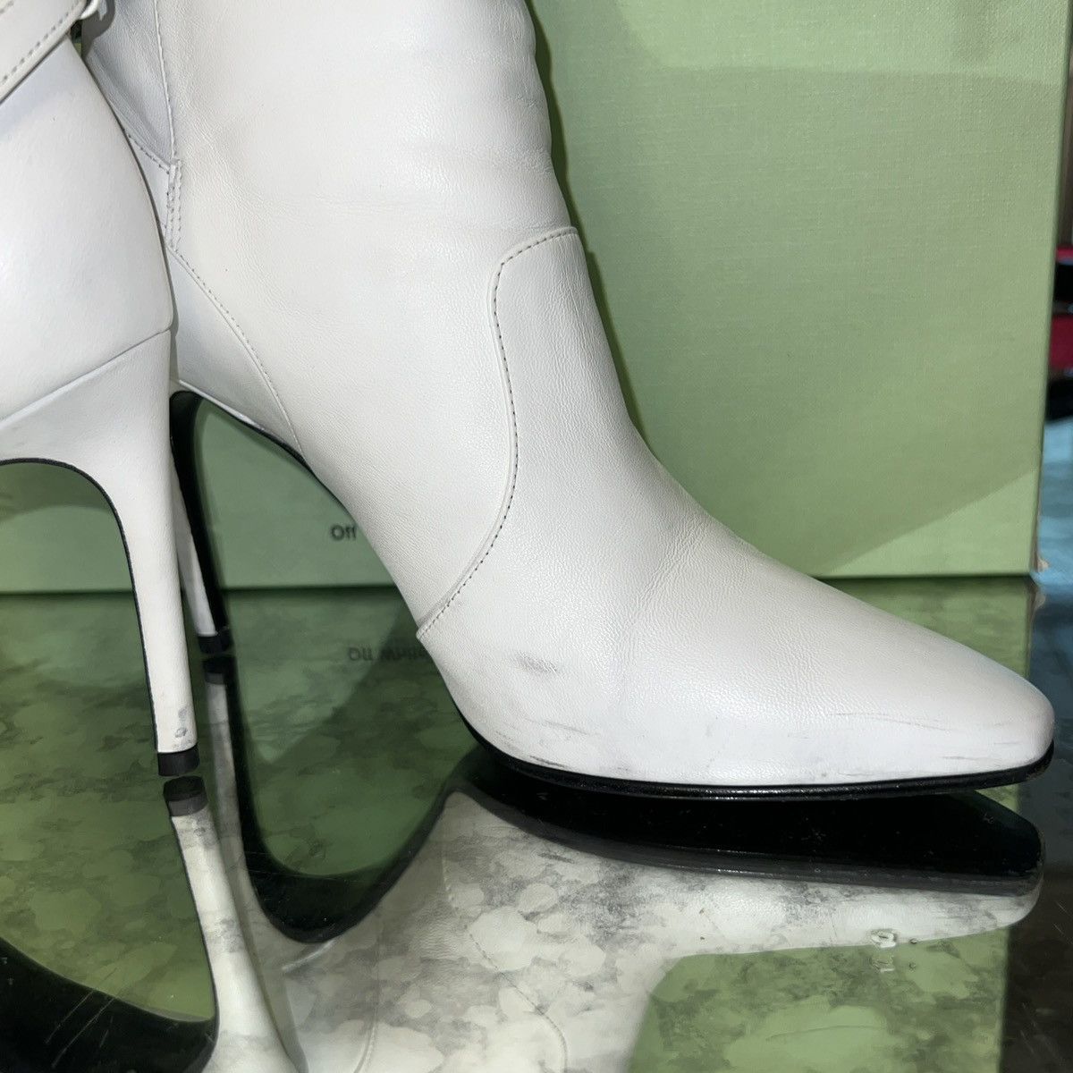 Off-White × Virgil Abloh Off-White Virgil Abloh Leather Zip Tie Pointed Toe Bootie 36 Size US 5.5 / IT 35.5 - 7 Thumbnail