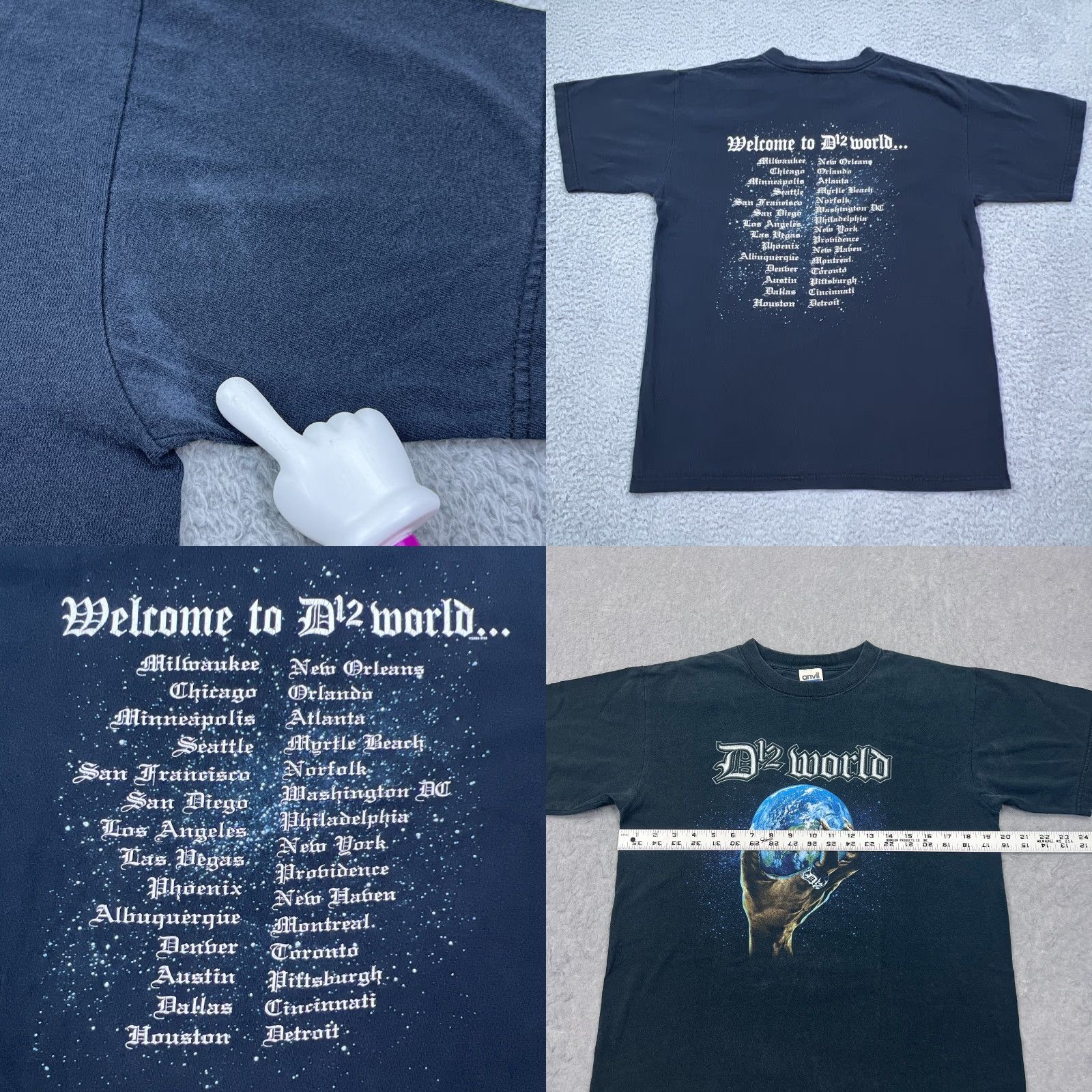 Anvil VINTAGE Eminem Shirt Mens M Black D12 World 2004 Slim Shady Rap Tee Hip Hop Short Sleeve Crew Neck Graphic Print Logo 90s Grunge Retro Music Size US M / EU 48-50 / 2 - 8 Thumbnail
