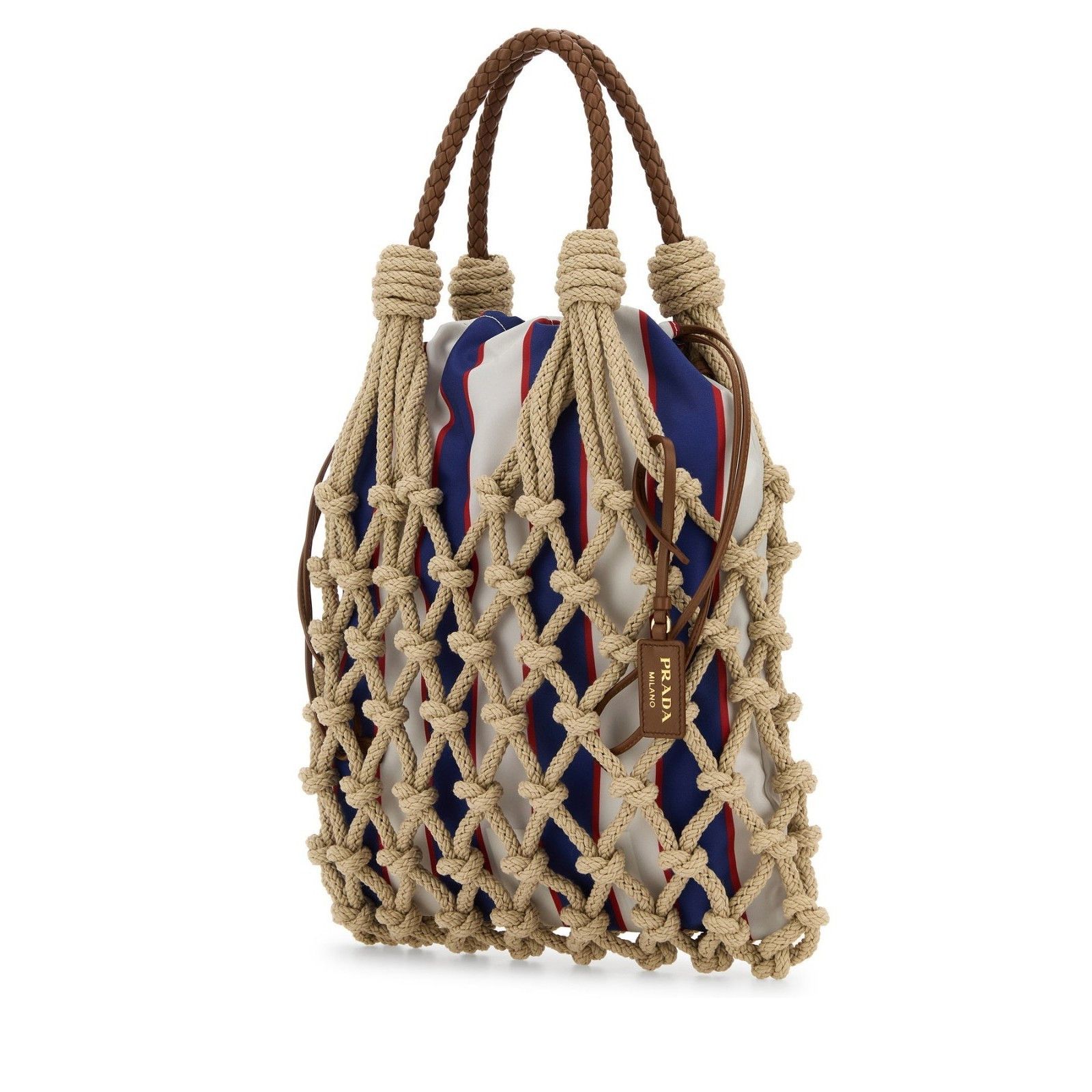 Prada PRADA Basket Beige Mesh Crochet Top Handle Bag New & Authent Size ONE SIZE - 2 Thumbnail