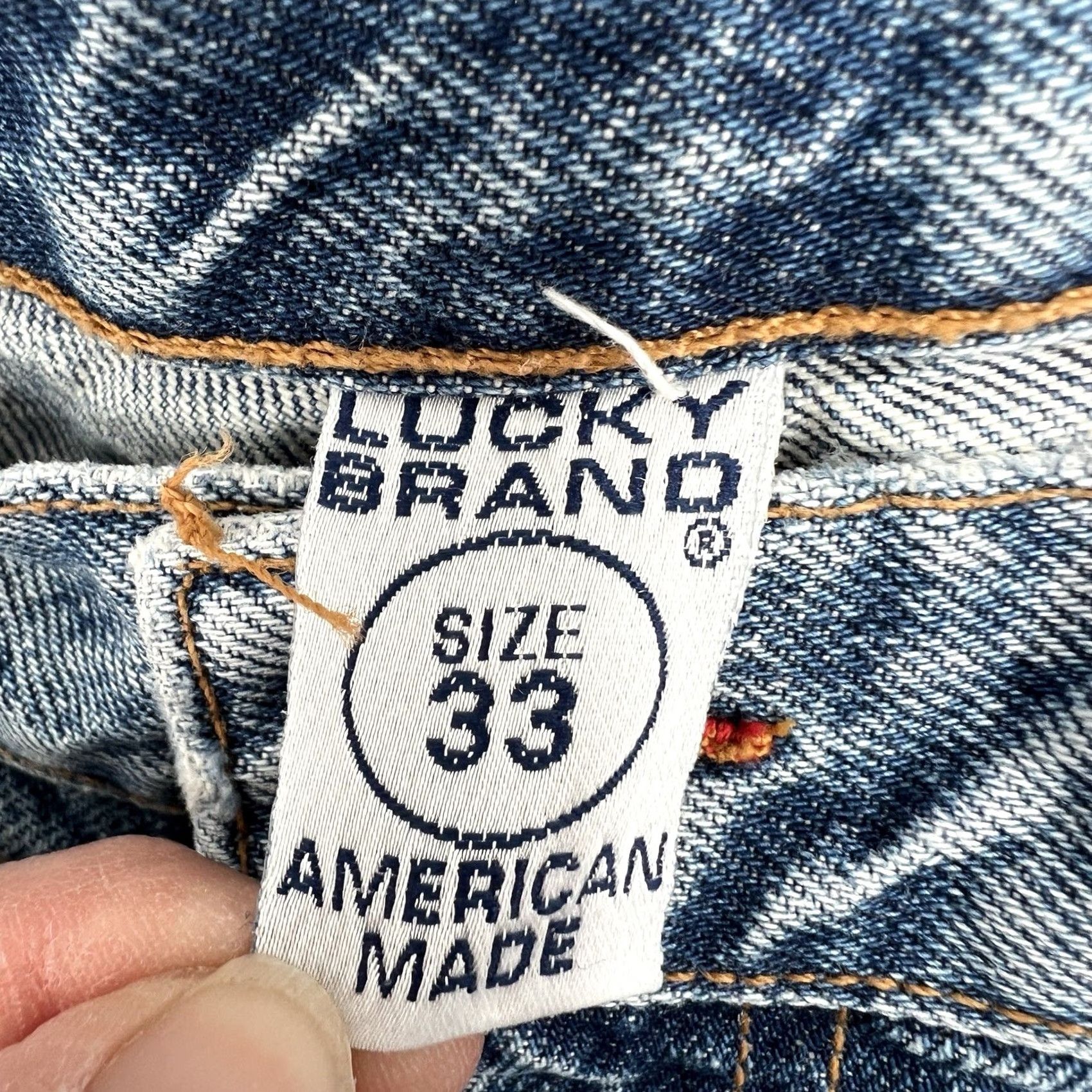 Lucky Brand VINTAGE Lucky Brand Jeans Mens 33x30 Relaxed Fit Denim USA 90s Straight Blue Mens Size US 33 - 4 Thumbnail