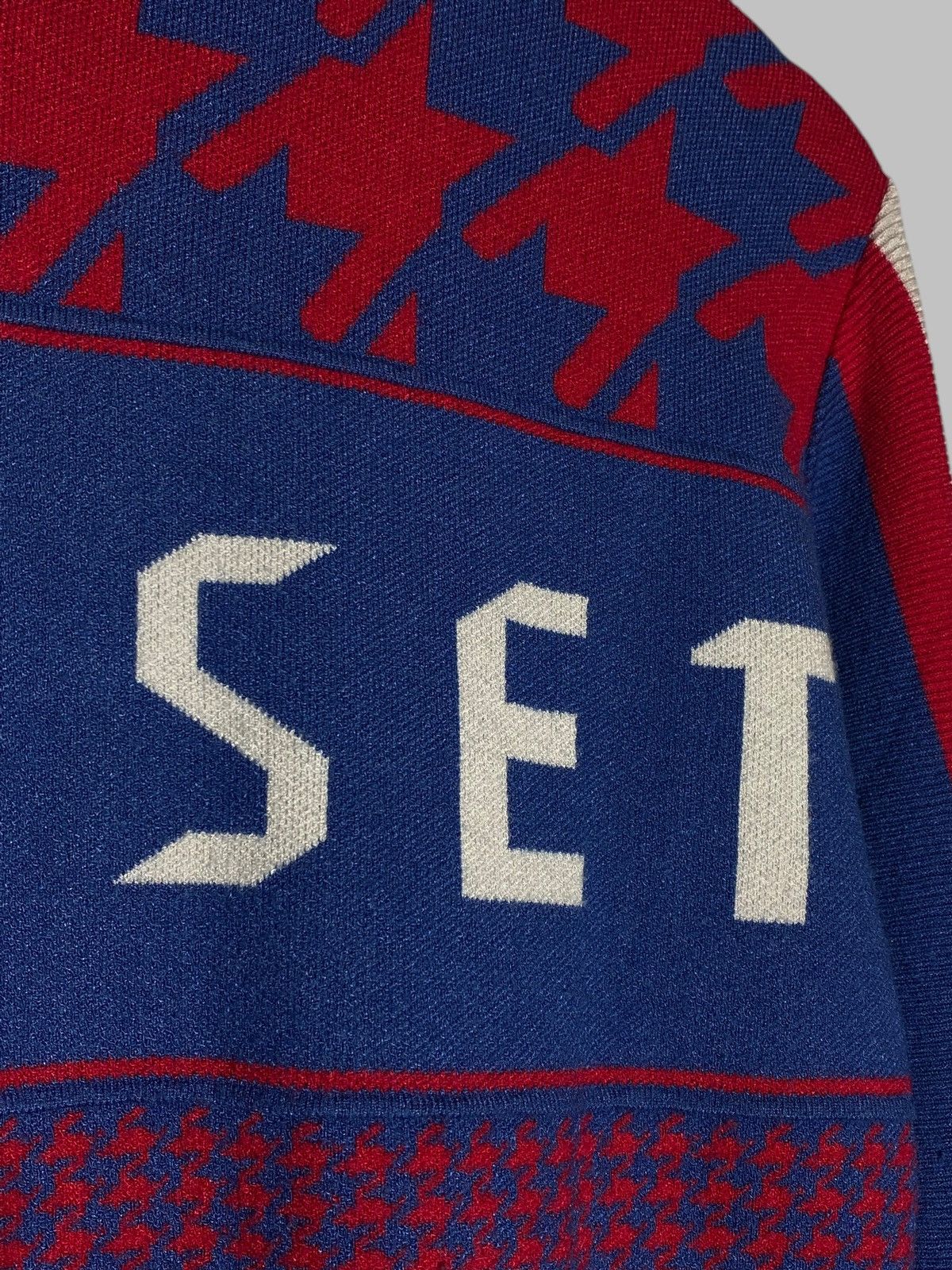 JET SET Jet Set St. Moritz Houndstooth Pattern Mock Neck Sweater Size US M / EU 48-50 / 2 - 6 Thumbnail