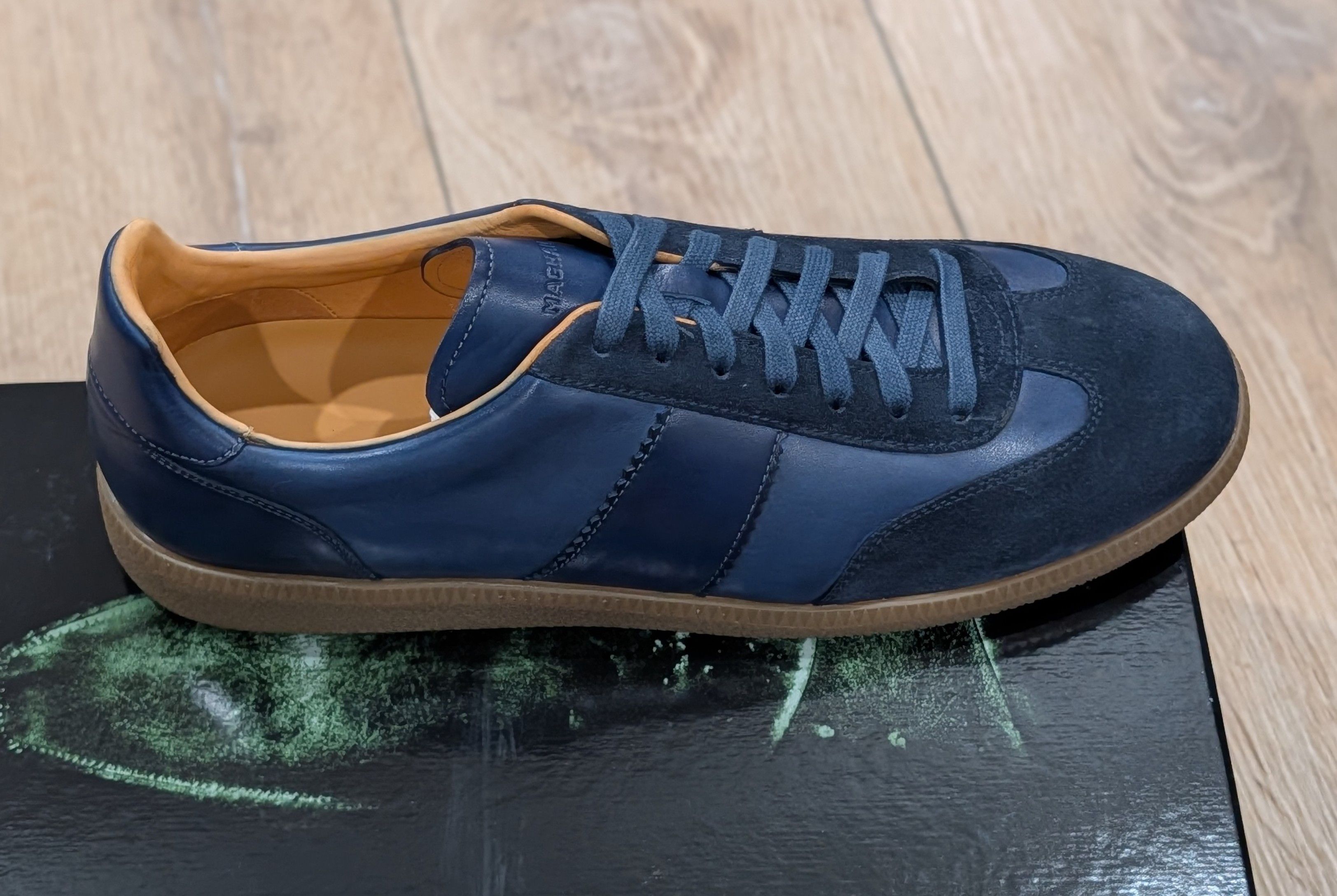 Magnanni Magnanni "Meta" Leather Low-Top Sneakers Navy/Blue US 11 Size US 11 / EU 44 - 3 Thumbnail