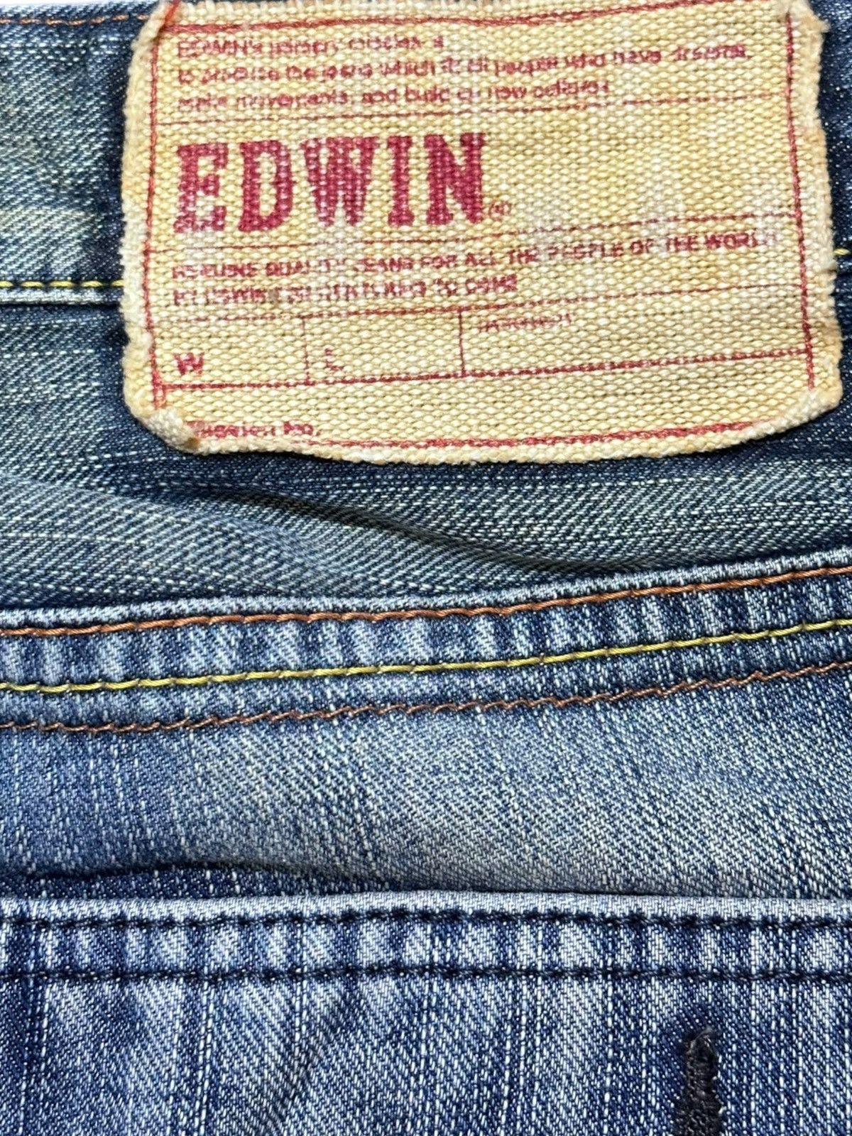 Edwin Vintage Edwin BT5011 Faded Whiskers Grunge Denim Size US 33 - 7 Thumbnail