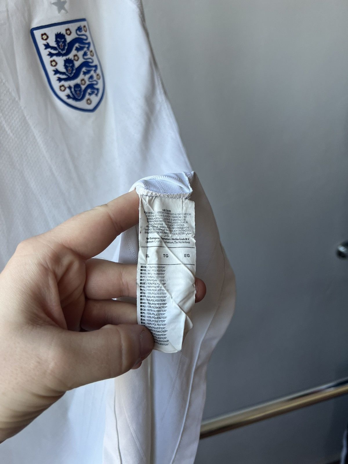 Nike 2018/19 ENGLAND TEAM HOME PLAYER ISSUED SOCCER JERSEY Size US XL / EU 56 / 4 - 10 Thumbnail