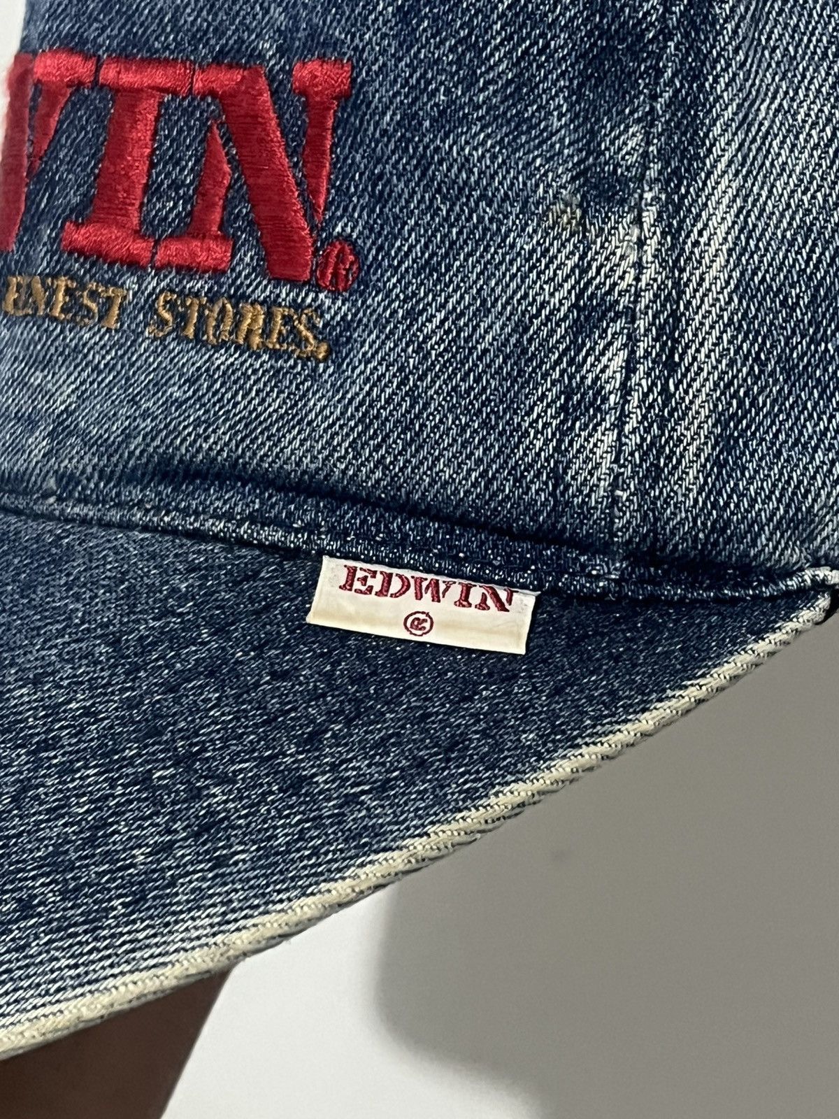 Edwin 90s Edwin Denim Cap Japan Vintage Embroidered Snapback Size ONE SIZE - 3 Thumbnail