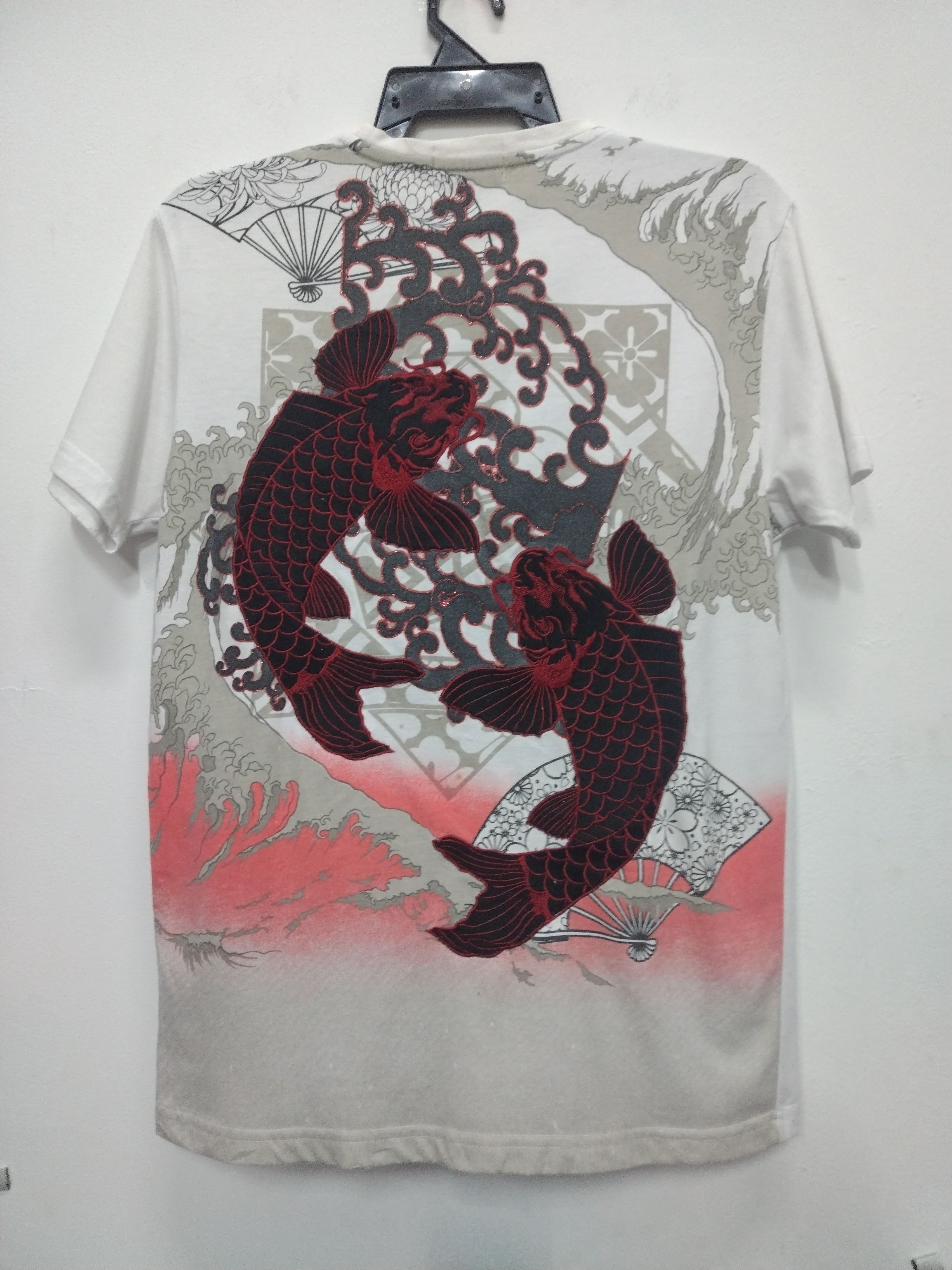 Vintage 🔥Rare Vtg Koi fish japanesse embroidery logo sukajan Tshirt Size US M / EU 48-50 / 2 - 1 Thumbnail