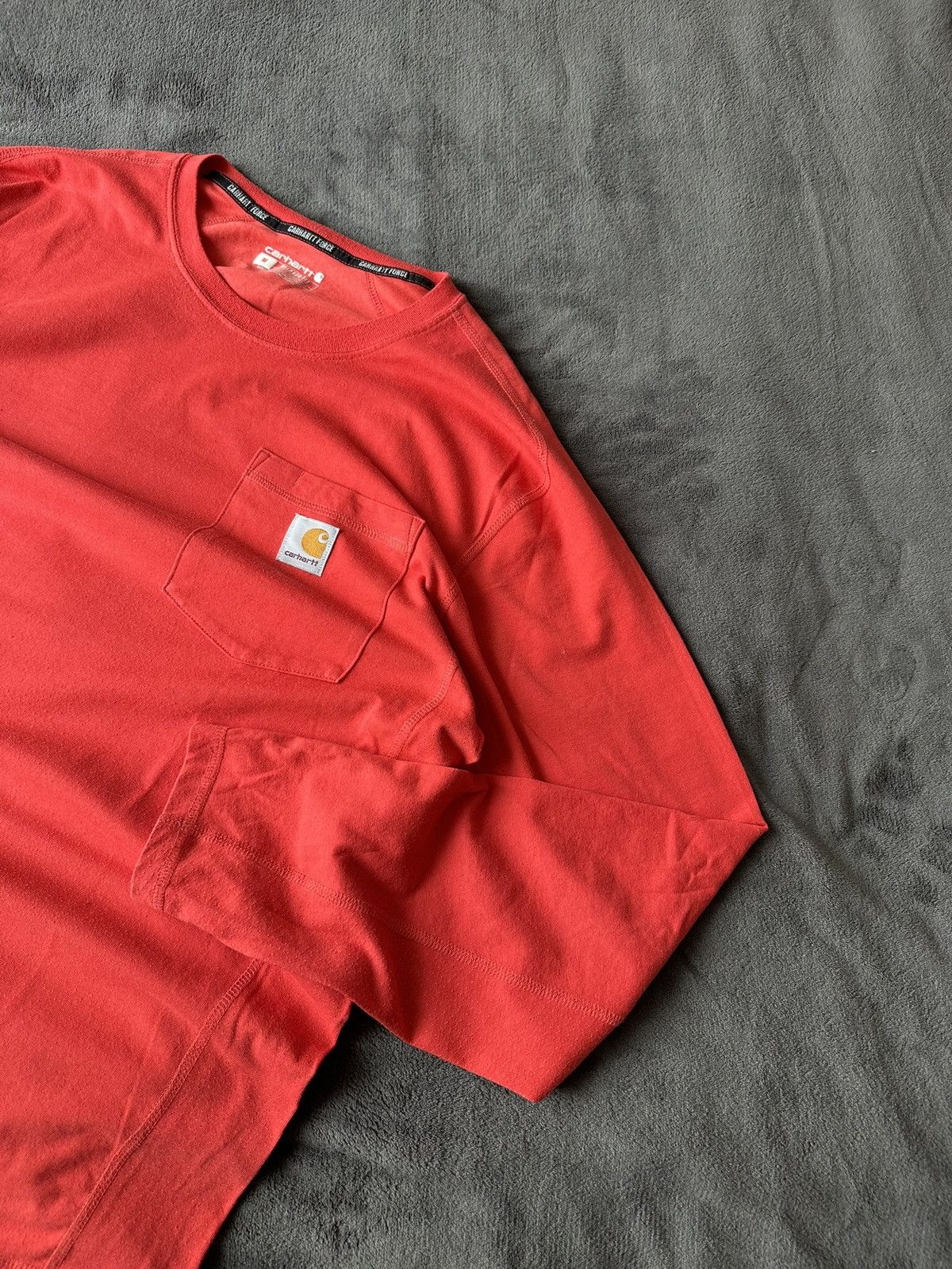 Carhartt Carhartt Force Red Logo Pocket Long Sleeve Tee Size US M / EU 48-50 / 2 - 4 Thumbnail