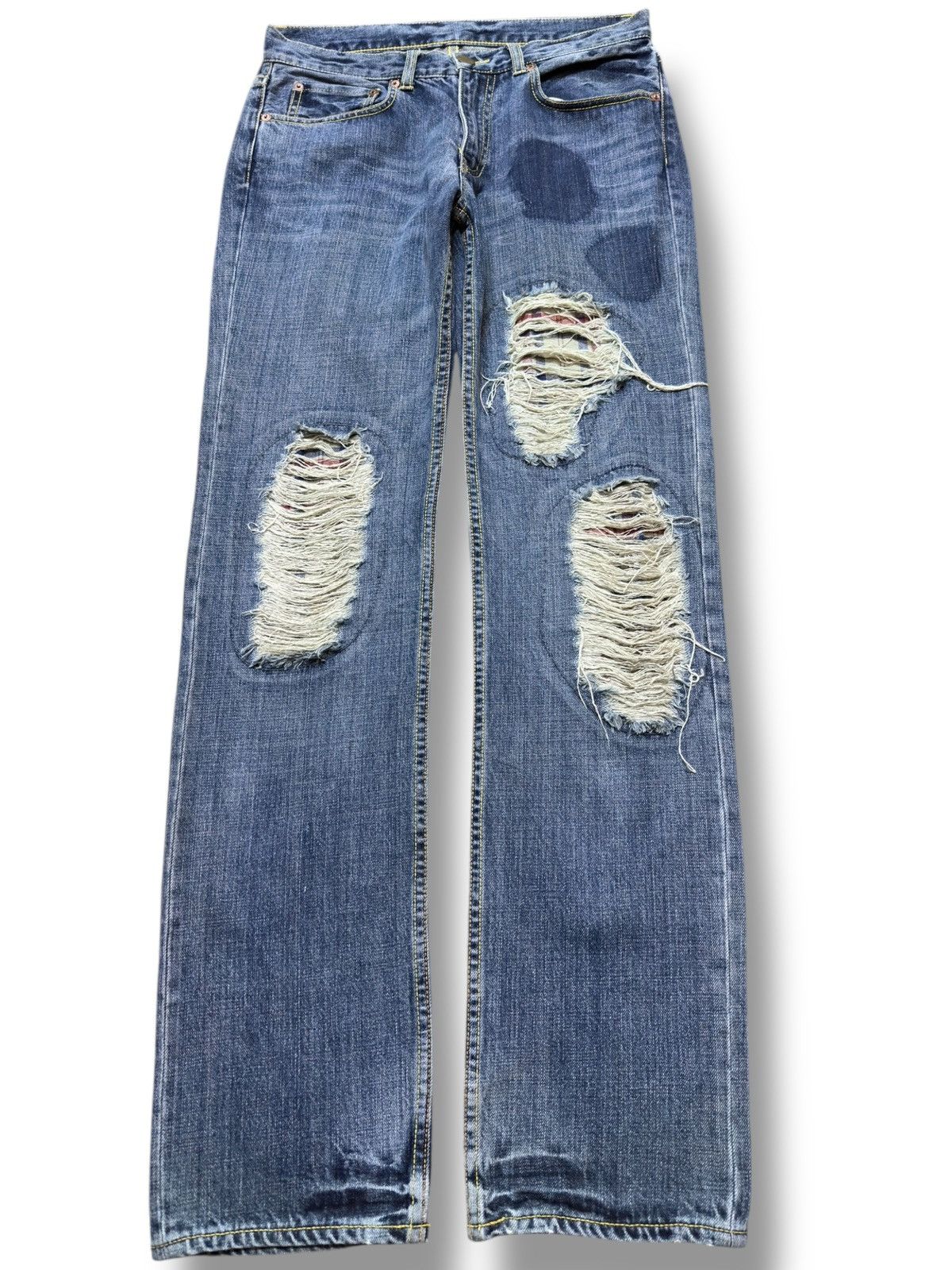Takeo Kikuchi Vintage Takeo Kikuchi Ripped Grunge Dot Denim Size US 30 / EU 46 - 1 Thumbnail
