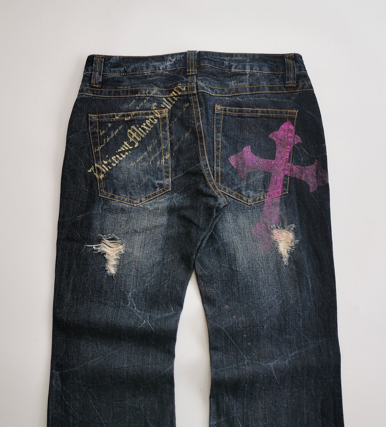 Japanese Brand SORRIDERE DISTRESSED FLARE JEANS Size US 34 / EU 50 - 3 Thumbnail