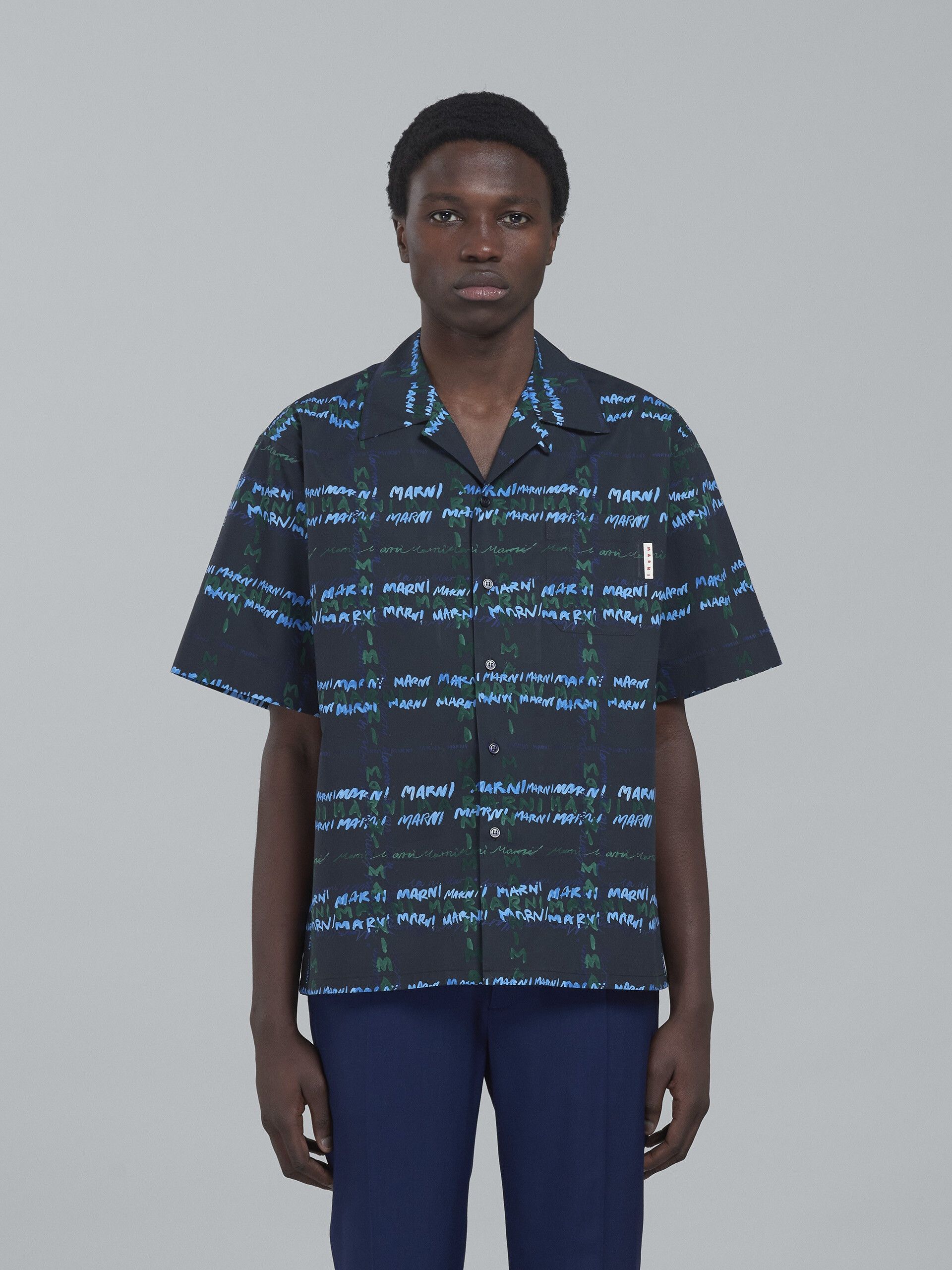Marni o1f1d3z0525 Crossroads Print Poplin Bowling Shirt Multicolor Size US S / EU 44-46 / 1 - 2 Thumbnail