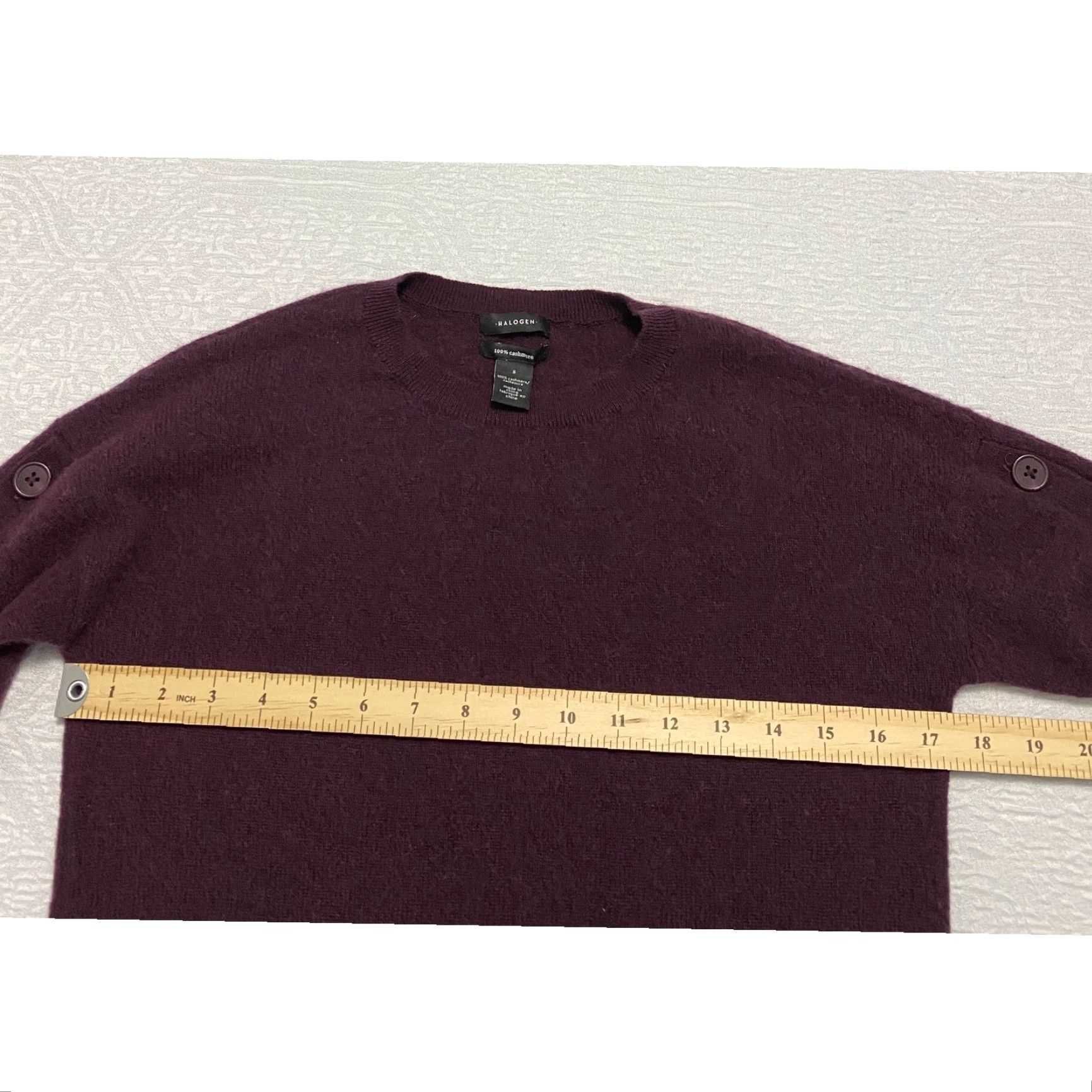 Vintage Halogen Purple 100% Cashmere Button Sleeve Sweater Size Small Size S / US 4 / IT 40 - 6 Thumbnail