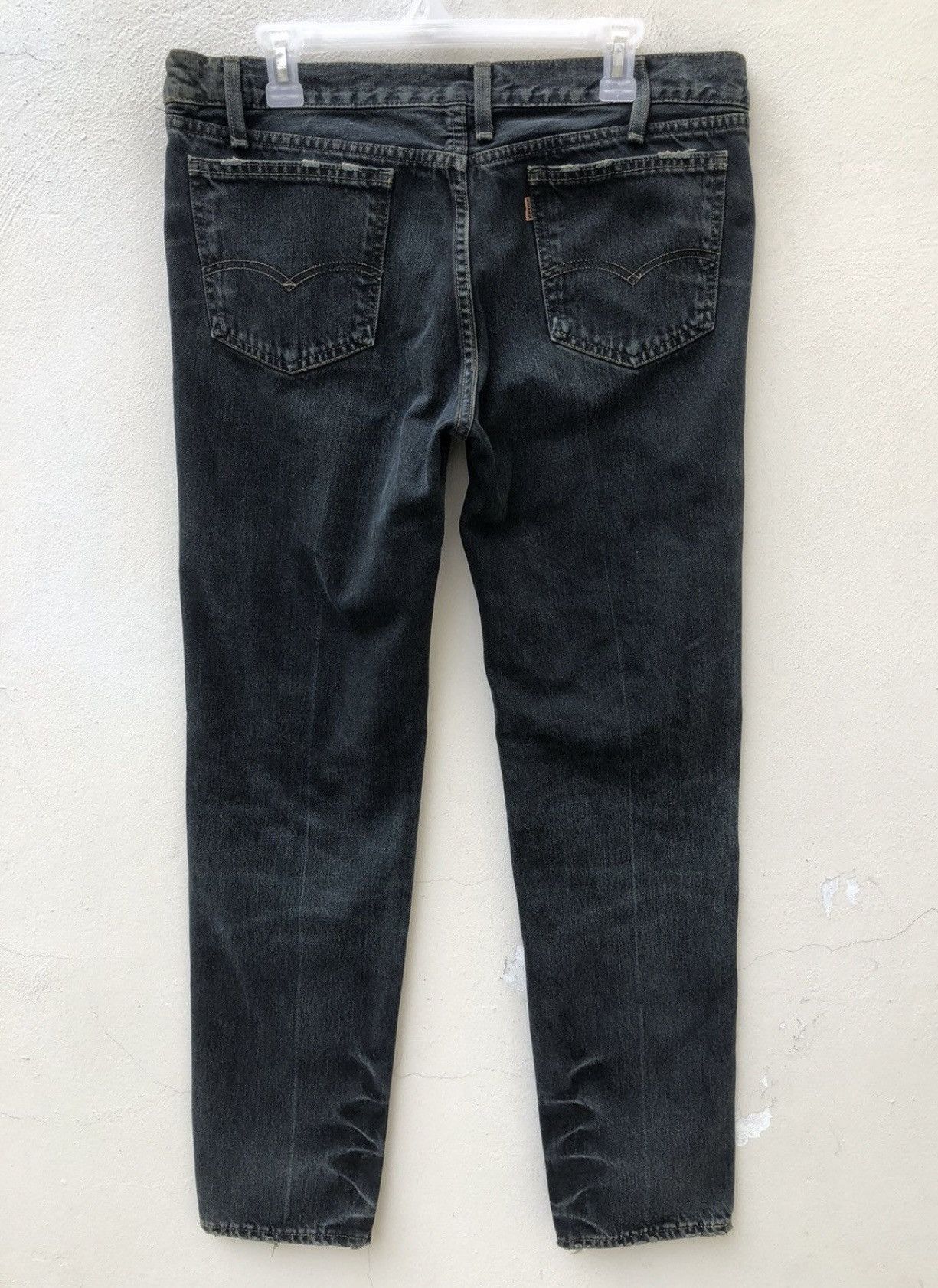 Levi's Vintage Clothing VTG 00s Levi’s 606 Big E Orange Tab Waxed Denim Slim Jeans Size US 33 - 15 Thumbnail
