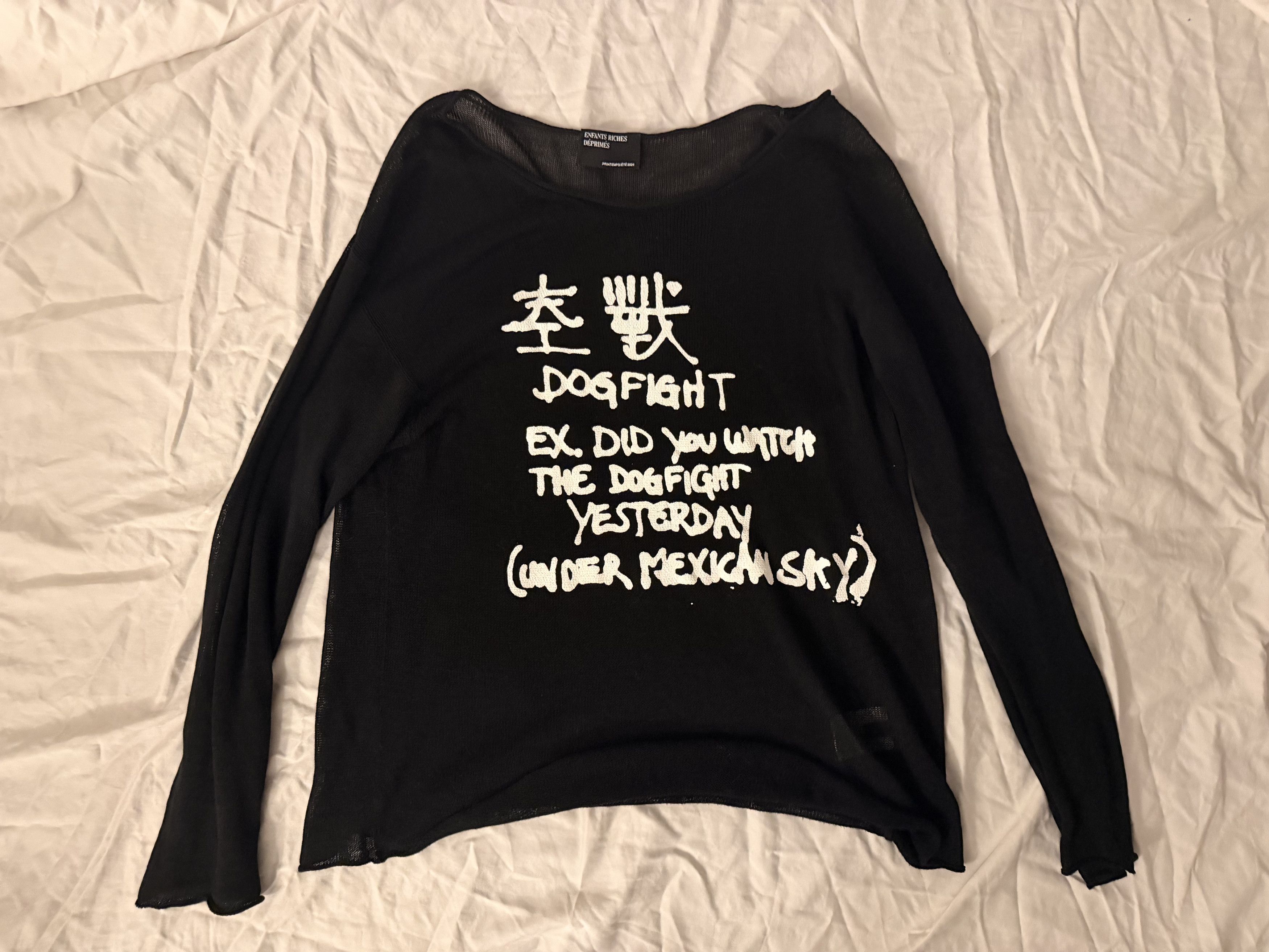 Enfants Riches Deprimes Enfants Riches Deprimes SS24 Dog Fight Long Sleeve Knit Tee Size US M / EU 48-50 / 2 - 5 Thumbnail