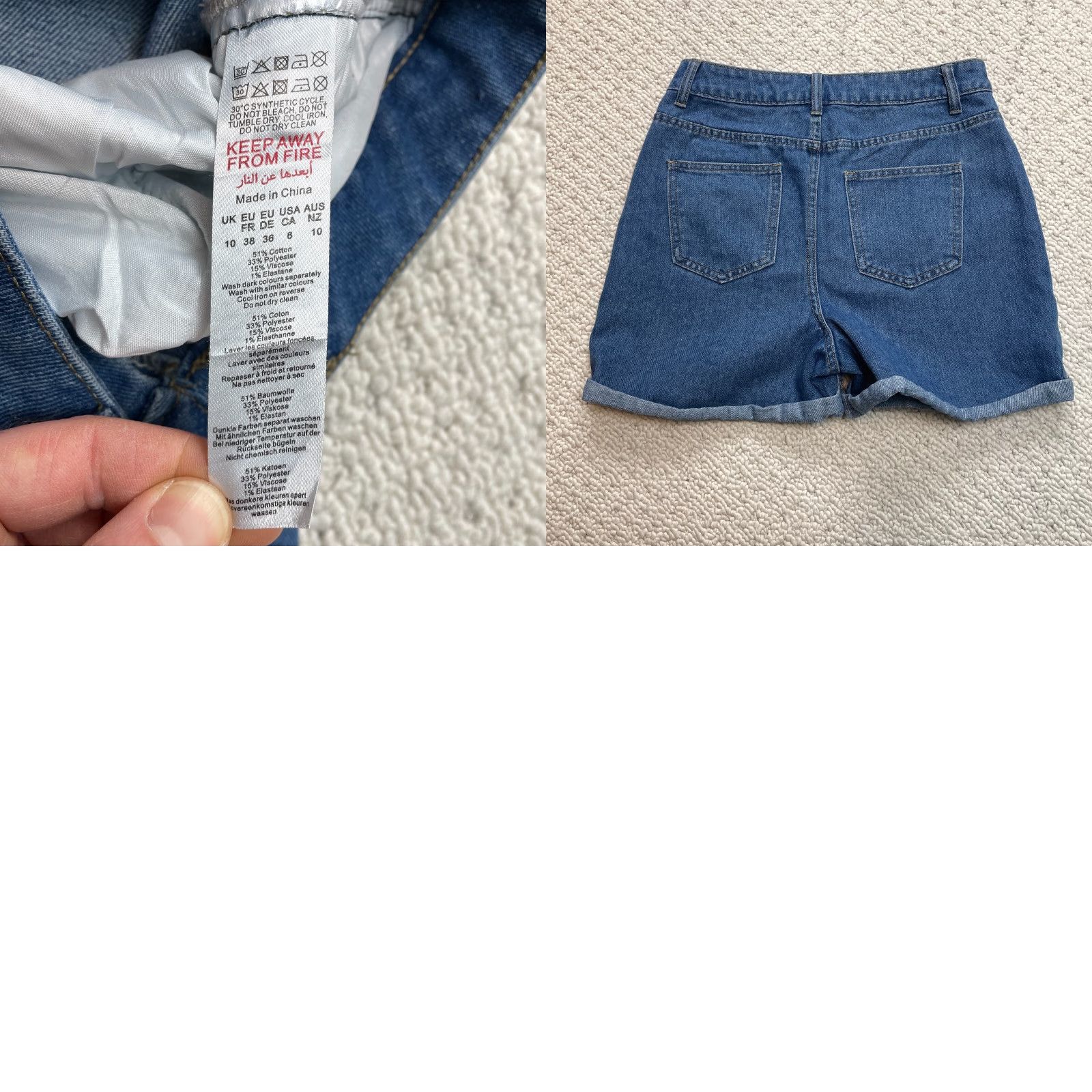 Boohoo VINTAGE Boohoo Denim Shorts Womens 6 Blue Jeans, Denim, Mom, High Rise, Solid, Casual Size 28" / US 6 / IT 42 - 8 Thumbnail