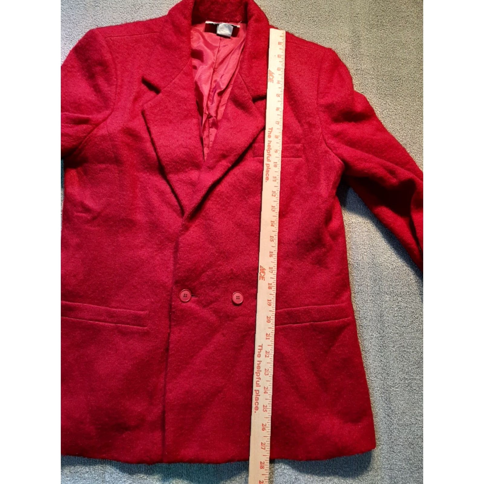 Vintage VINTAGE LLOYD WILLIAMS Blazer Jacket Women’s Red Wool VTG Size 10 Long Sleeve Button Front One-Button Lined Workwear Casual Party/Cocktail Women Size L / US 10 / IT 46 - 3 Thumbnail