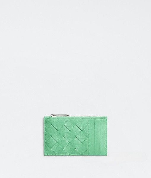 Bottega Veneta o1n1vont1224 Size: OS / Zipper Card Holder in Fountain Green Size ONE SIZE - 1 Thumbnail