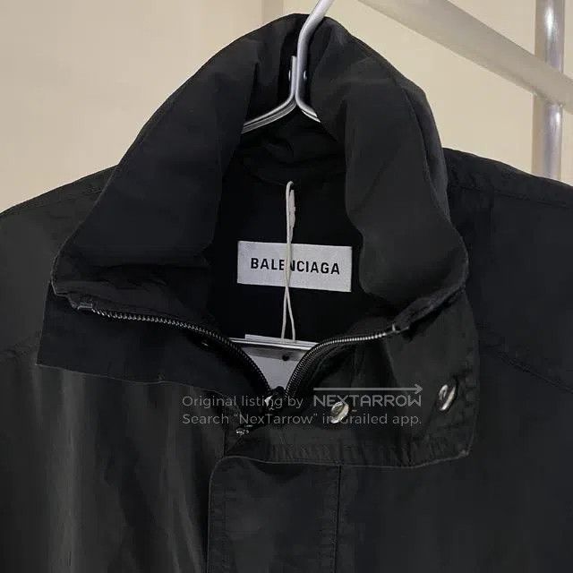 Balenciaga Balenciaga Logo Long Black Trench Coat Size XXS / US 00 / IT 34 - 3 Thumbnail