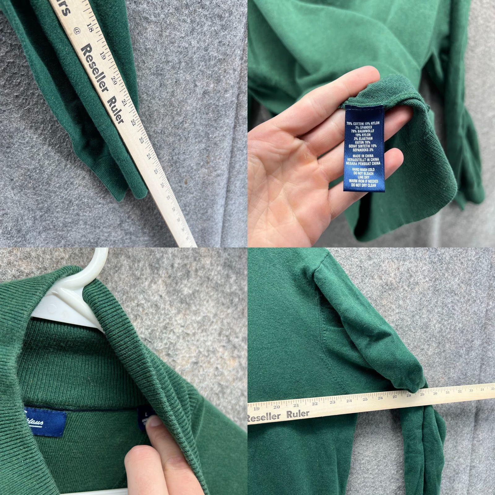Vintage VINTAGE Jack Nicklaus Sweater Mens Large Green Pullover Fleece Cotton Quarter Chunky Knit Mock Neck Long Sleeve Button All Seasons Classic Size US L / EU 52-54 / 3 - 8 Thumbnail