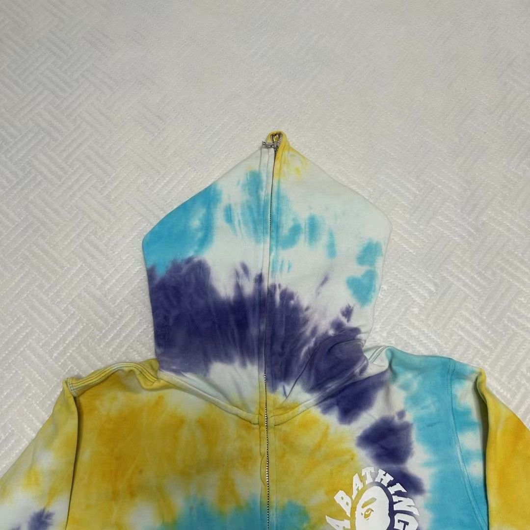 Bape TIE DYE COLLEGE FULL ZIP HOODIE Size US M / EU 48-50 / 2 - 3 Thumbnail
