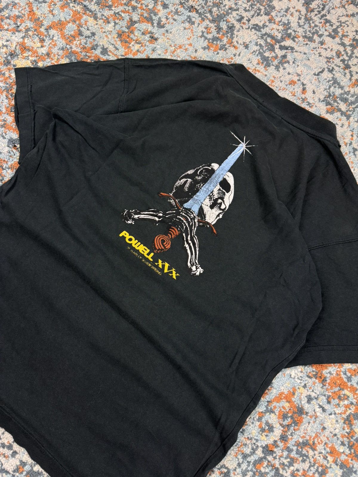 Powell Peralta × Vintage Vintage 90s Powell Peralta skull graphic tee distressed Size US L / EU 52-54 / 3 - 5 Thumbnail