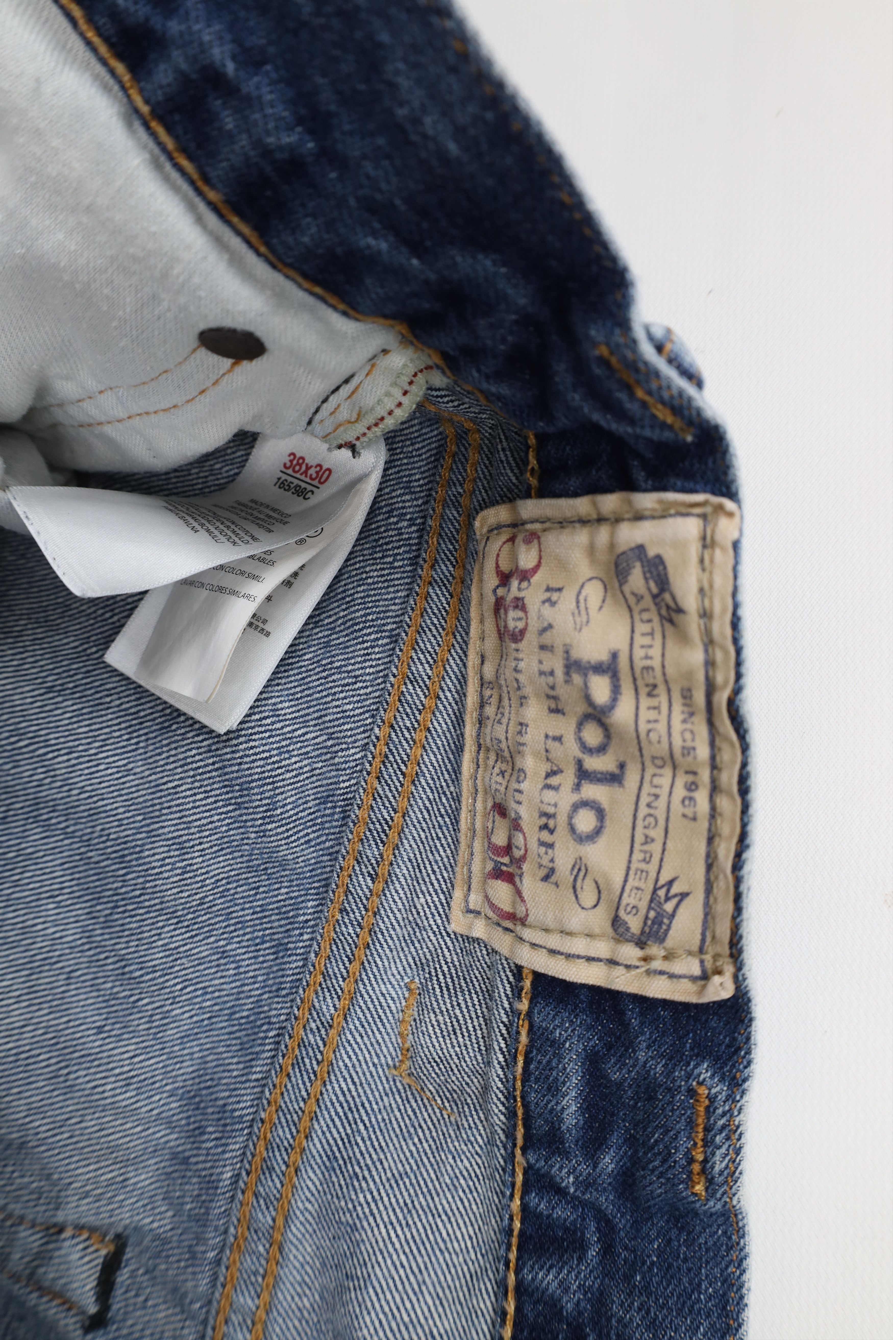 Ralph Lauren × Vintage Vintage Ralph Lauren Straight Leg Denim Jeans Blue Cotton Size US 38 / EU 54 - 9 Thumbnail
