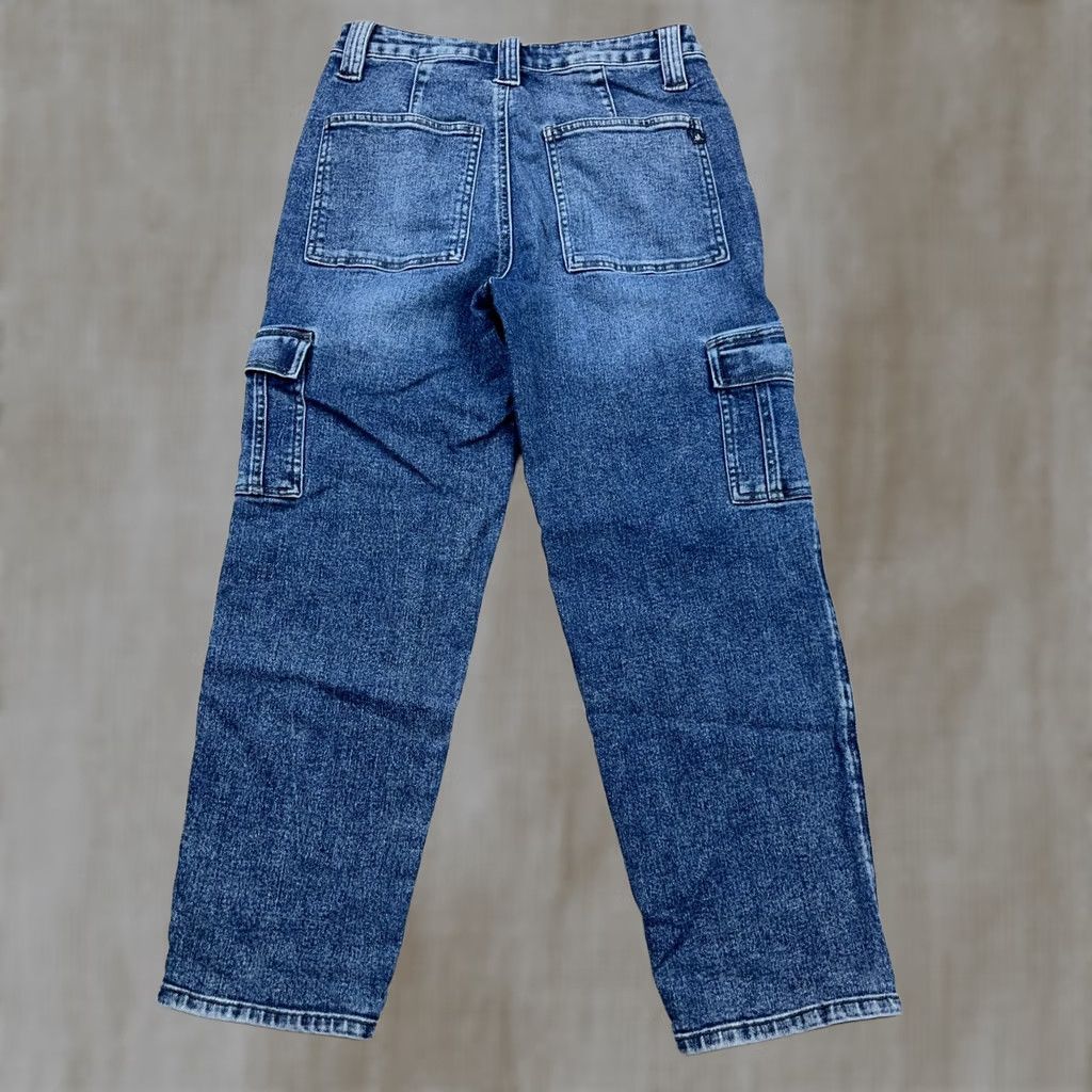 Vintage Maurices Jeans Women 4 Straight Leg High Rise Cargo Pockets Relaxed Fit Baggy Denim Blue 5-Pocket Design Regular Inseam 25.5 in Size 27" / US 4 / IT 40 - 1 Thumbnail