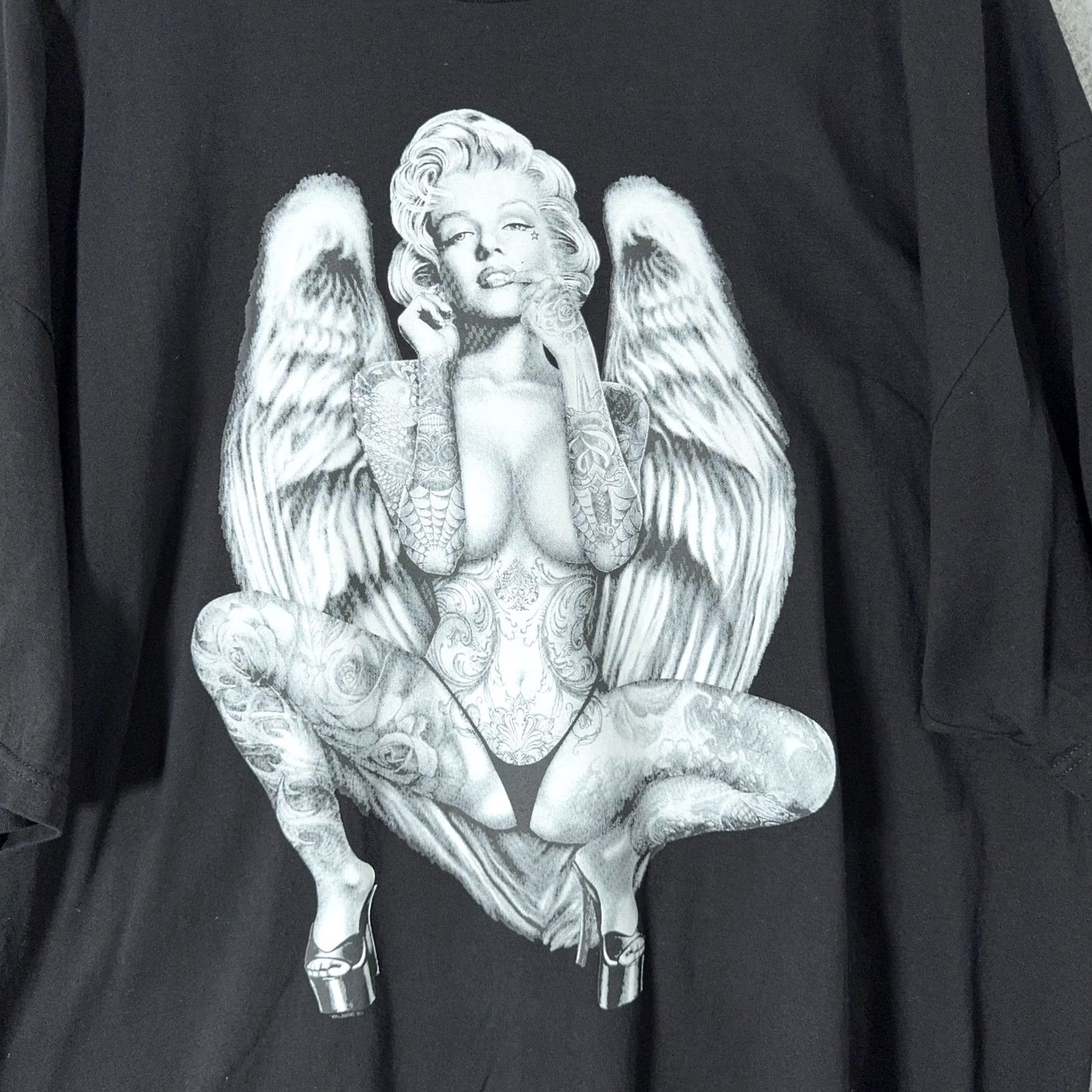 Vintage Alstyle Shirt Mens 3XL Black Tattooed Angel Pin Up Graphic Tee Streetwear Biker Size US XXL / EU 58 / 5 - 4 Thumbnail