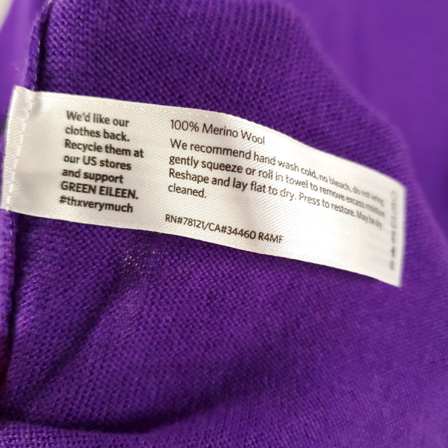 Eileen Fisher EILEEN FISHER Merino Wool Sweater Womens Small Purple Lightweight V-Neck Tunic Casual Size S / US 4 / IT 40 - 6 Thumbnail
