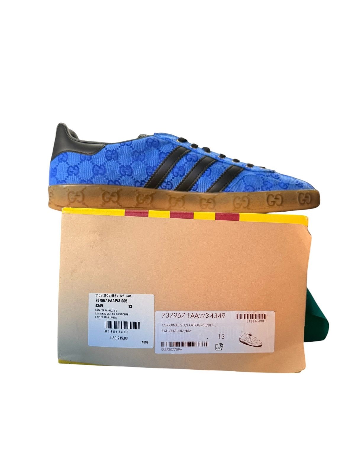 Adidas × Gucci Gucci Gazelle Blue Monogram Adidas Sneaker Size US 13 / EU 46 - 7 Thumbnail