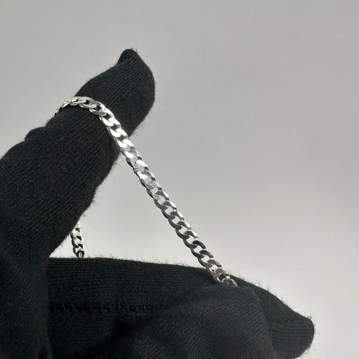 Jewelry Silver Chain Solid Sterling Silver Cuban Link Chain 4mm 18in Size ONE SIZE - 2 Thumbnail