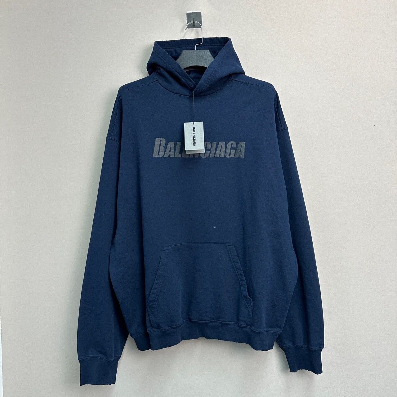Balenciaga balenciaga new letter hoodie in dark blue Size US M / EU 48-50 / 2 - 1 Thumbnail