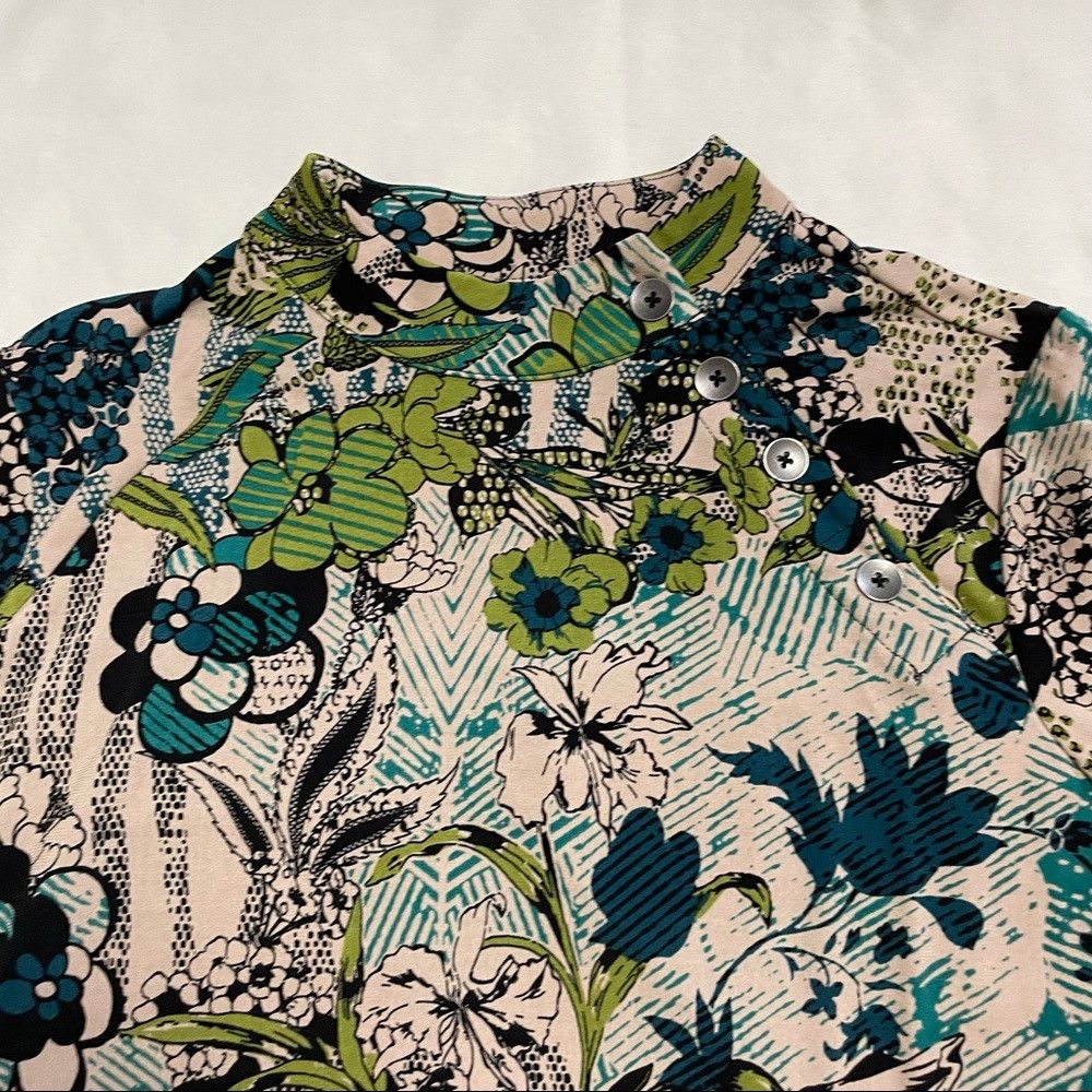 Other New Susan Graver Mallard Printed Liquid Knit Mock-Neck Top Size S / US 4 / IT 40 - 9 Thumbnail