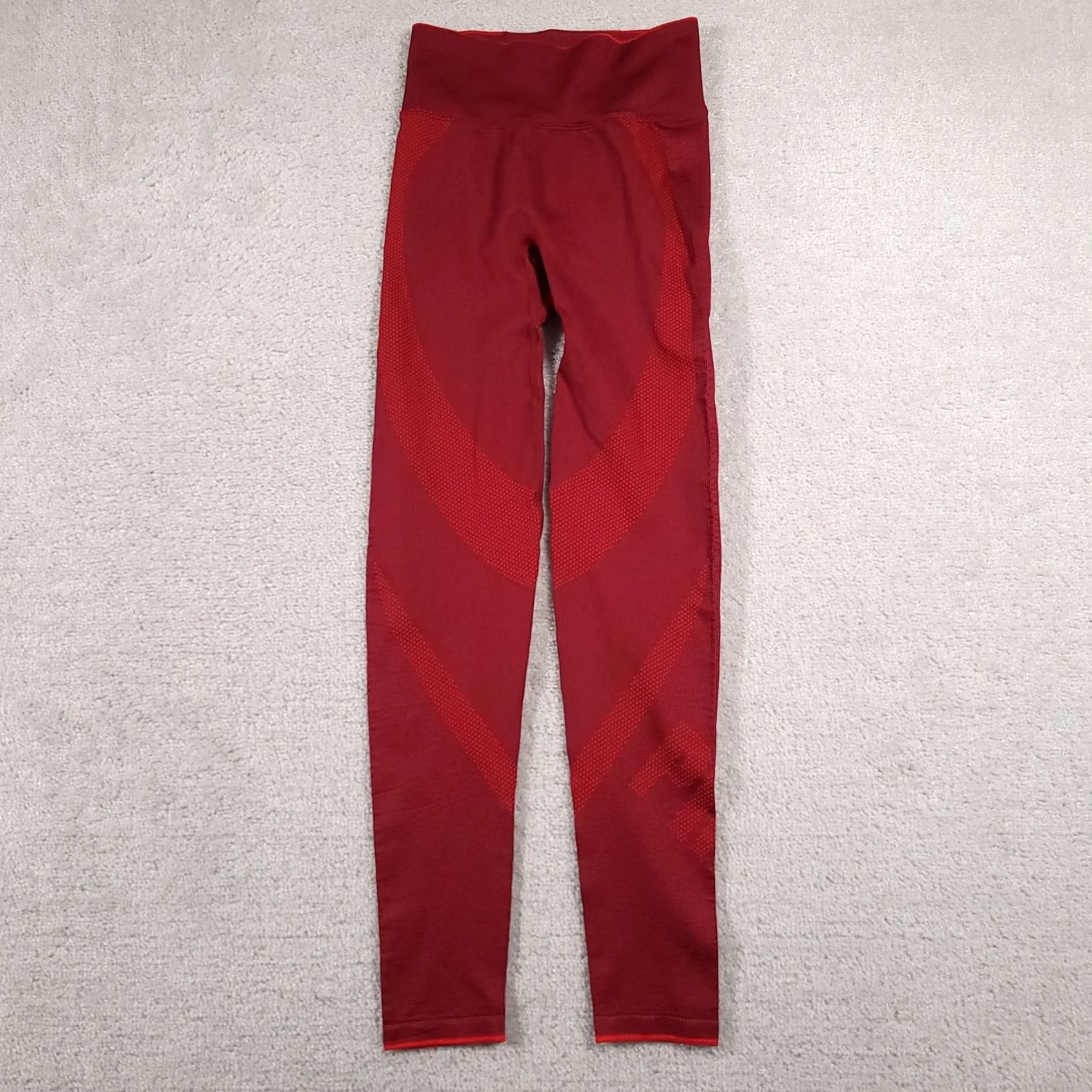 Pinko PINK Active Leggings Womens XS Red High Rise Seamless Yoga Gym Pants Size 26" / US 2 / IT 38 - 2 Thumbnail