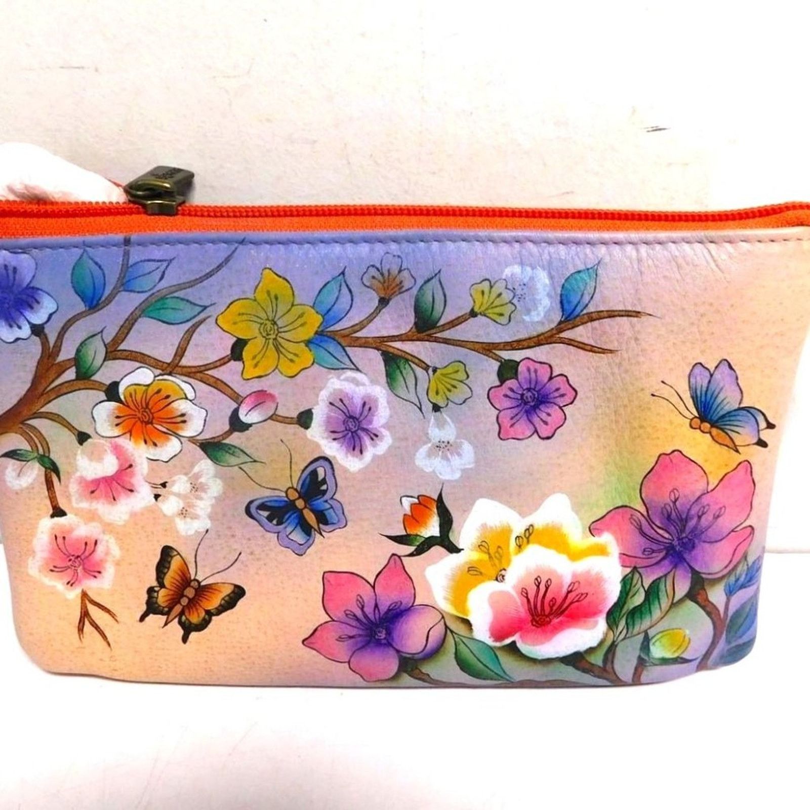 Anuschka Hand Painted Leather Japanese Garden Crossbody Bag