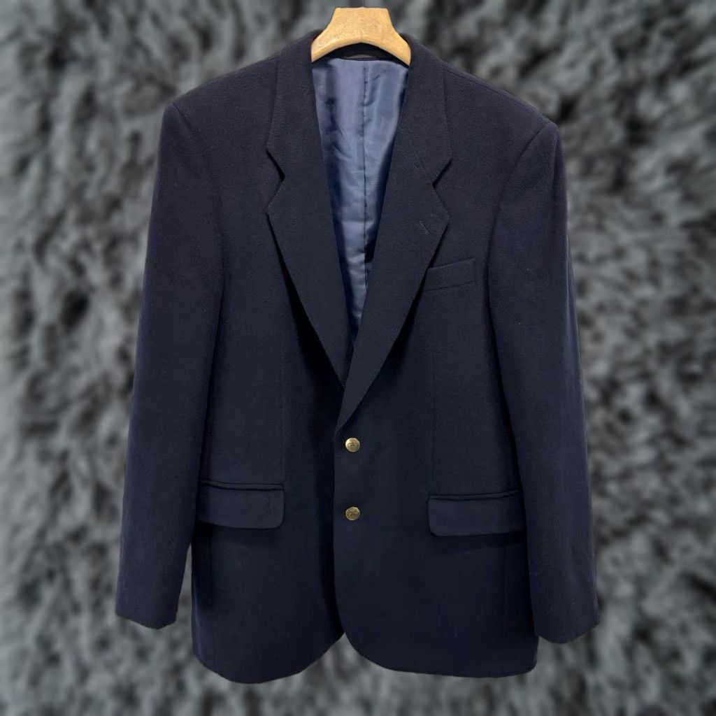 Vintage VINTAGE Carlo Boscani Blazer Mens 42L Navy Cashmere Long Solid Sport Coat Blazer Mens 42L Navy Cashmere Long Sports Men Size 42R - 1 Thumbnail