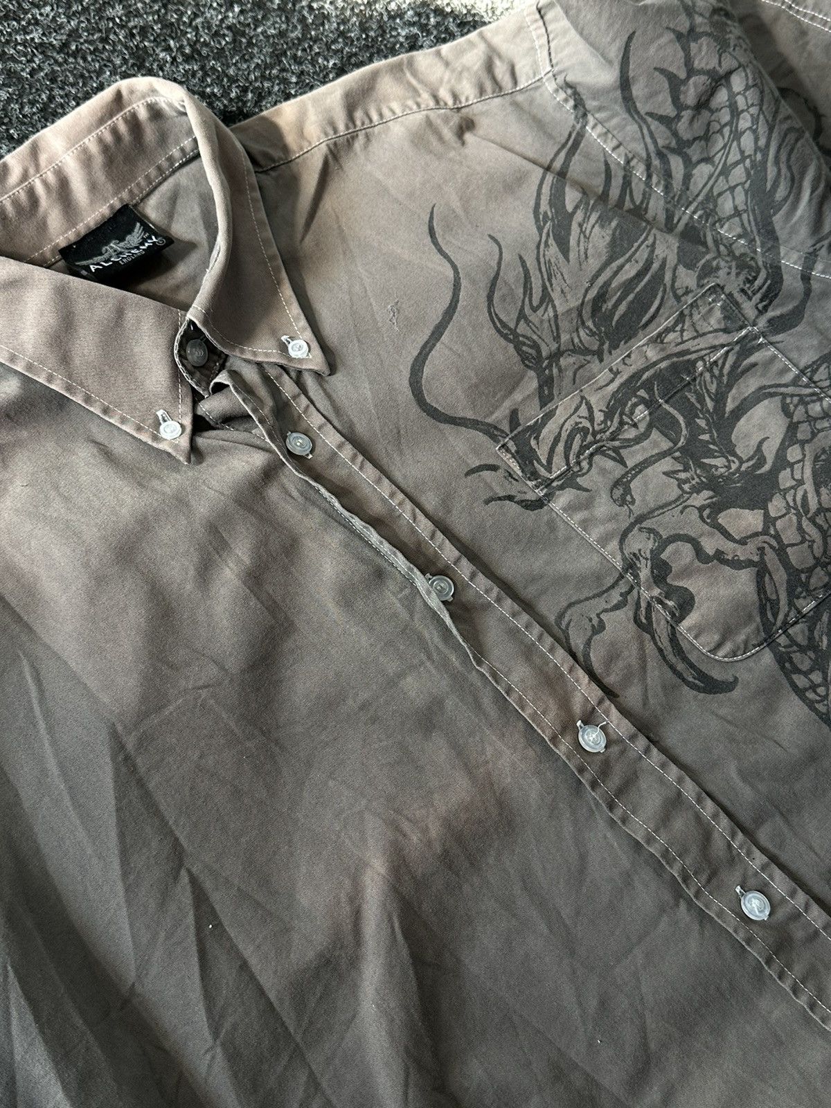 Japanese Brand × Vintage Vintage Y2K ALCHEMY APOCALYPSE style Button-up Shirt Size US L / EU 52-54 / 3 - 5 Thumbnail