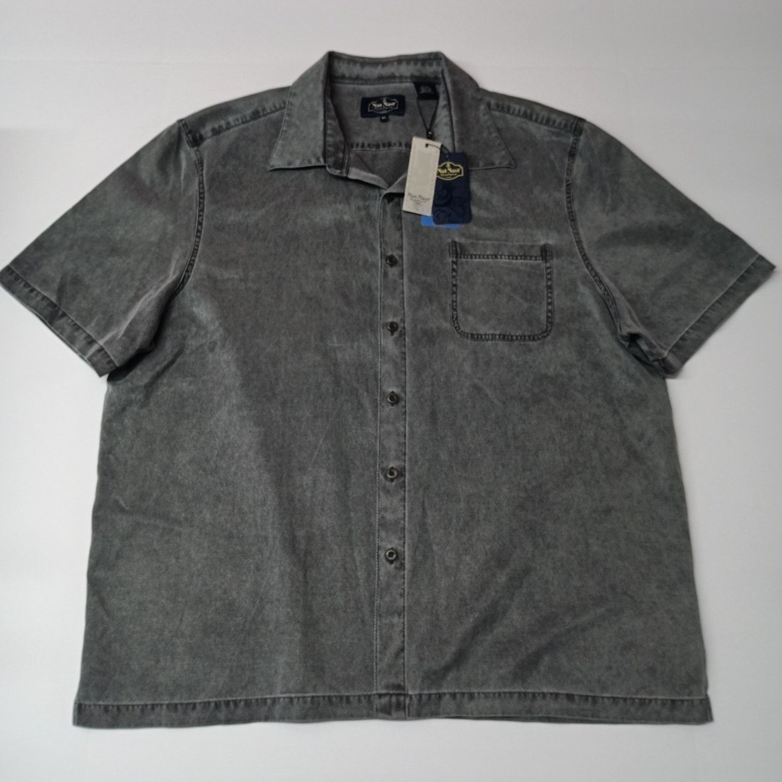 Nat Nast Nat Nast Shirt Men's XL XLarge Button Up Silk Cotton Gray Size US XL / EU 56 / 4 - 1 Thumbnail