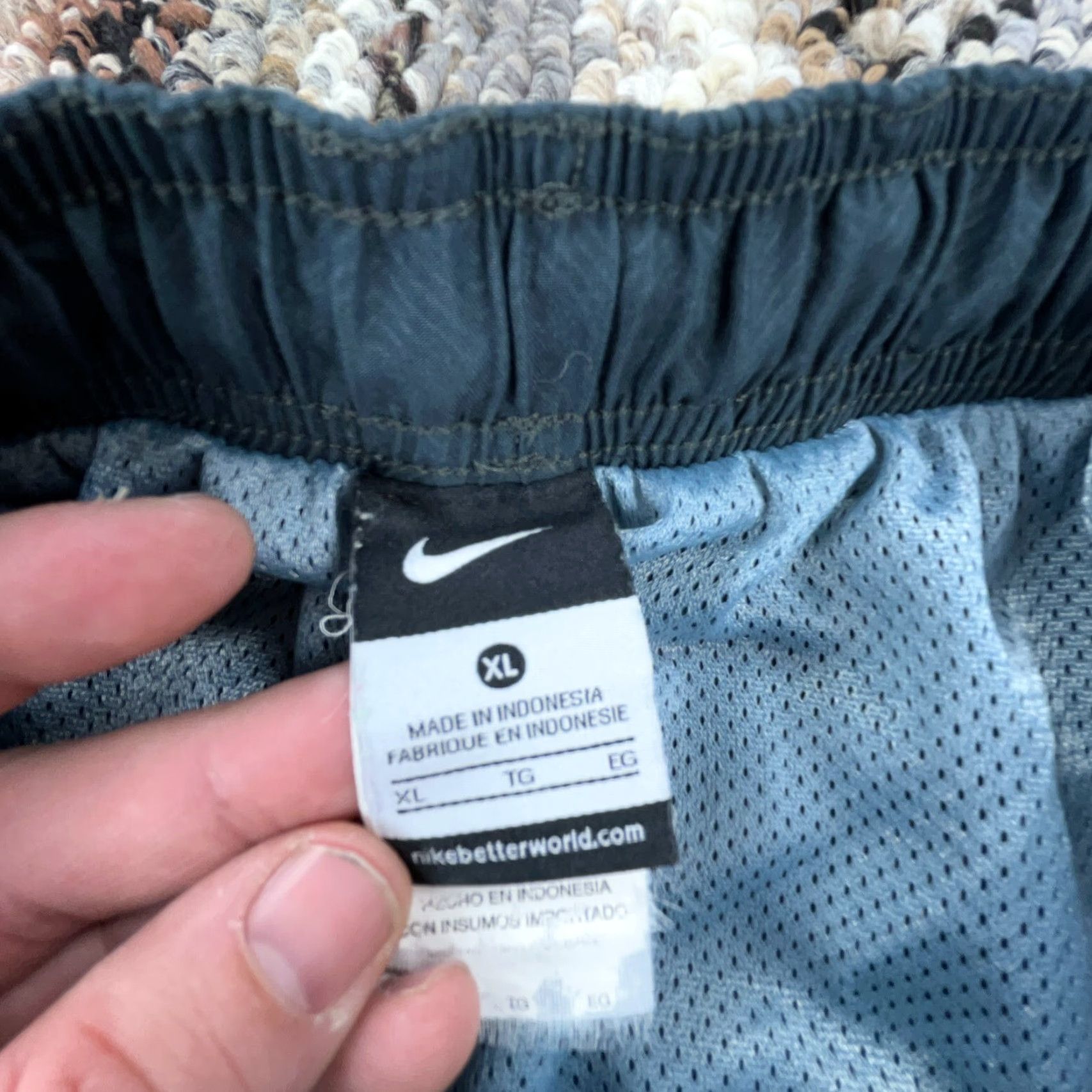 Nike Nike Swim Trunks Men XL Gray Green Bored Shorts Lined Pocket Adult 28" Waist Size US 39 - 6 Thumbnail