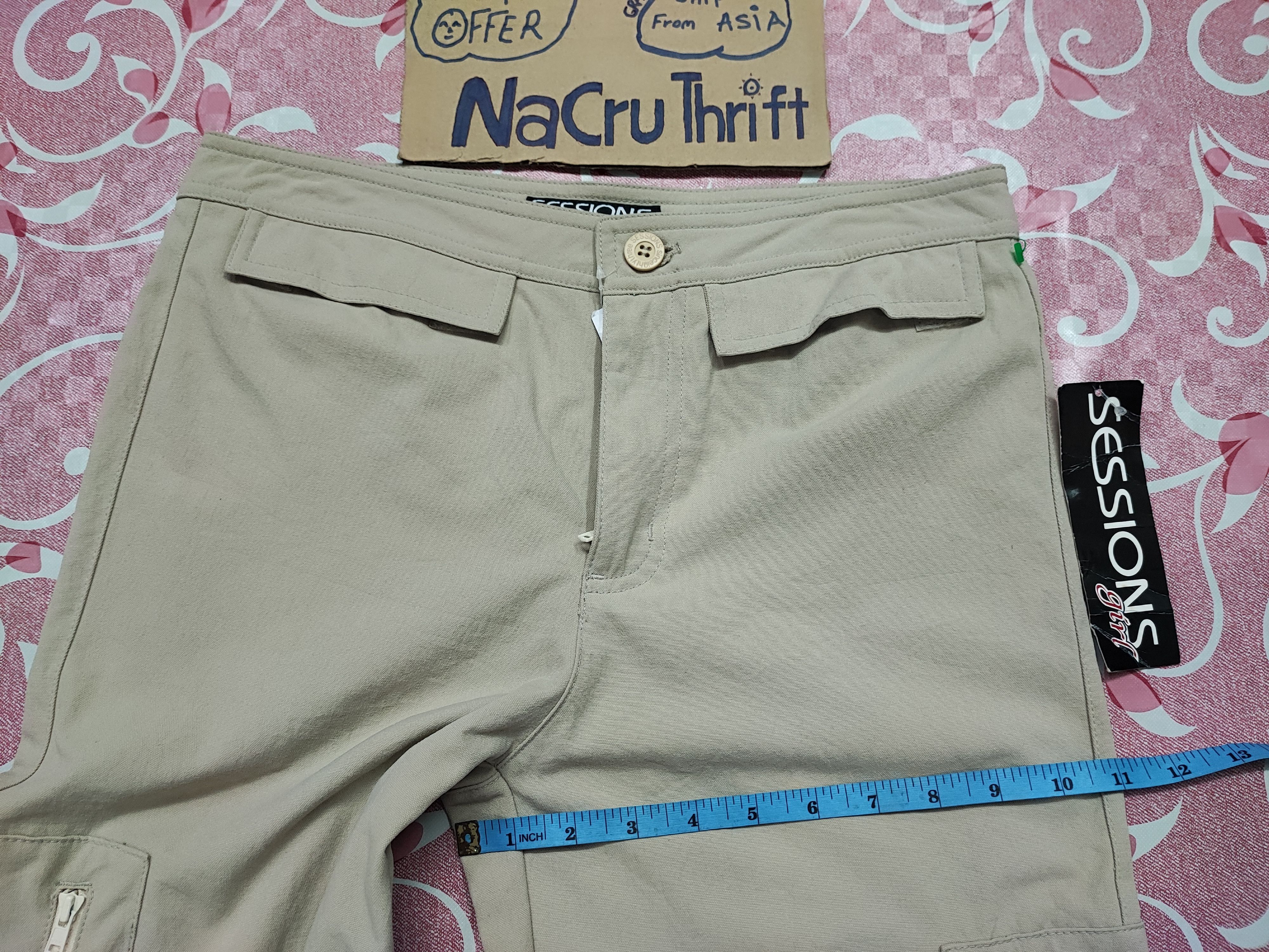 Sessions Cargo Light Pants Session Girl Brooklyn Khaki Size 31" - 6 Thumbnail